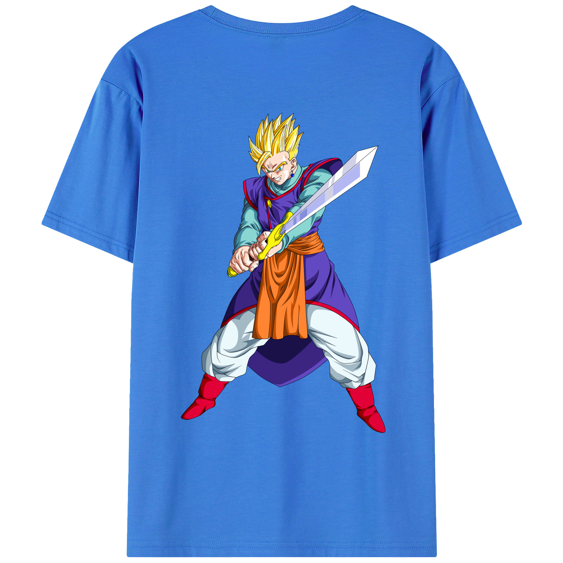 （画像用） ドラゴンボール 孫 悟飯（そんごはん）DRAGON BALL Son Gohan 綿100％ メンズ半袖Tシャツ（バックプリント） 通気性