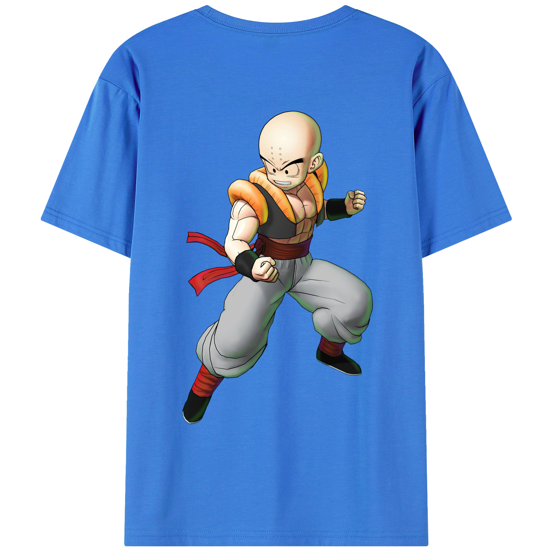 （画像用） ドラゴンボール クリリン DRAGON BALL krillin 綿100％ メンズ半袖Tシャツ（バックプリント） 通気性