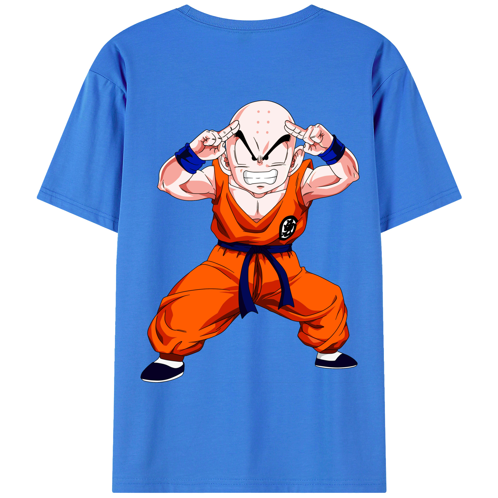 （画像用） ドラゴンボール クリリン DRAGON BALL krillin 綿100％ メンズ半袖Tシャツ（バックプリント） 通気性
