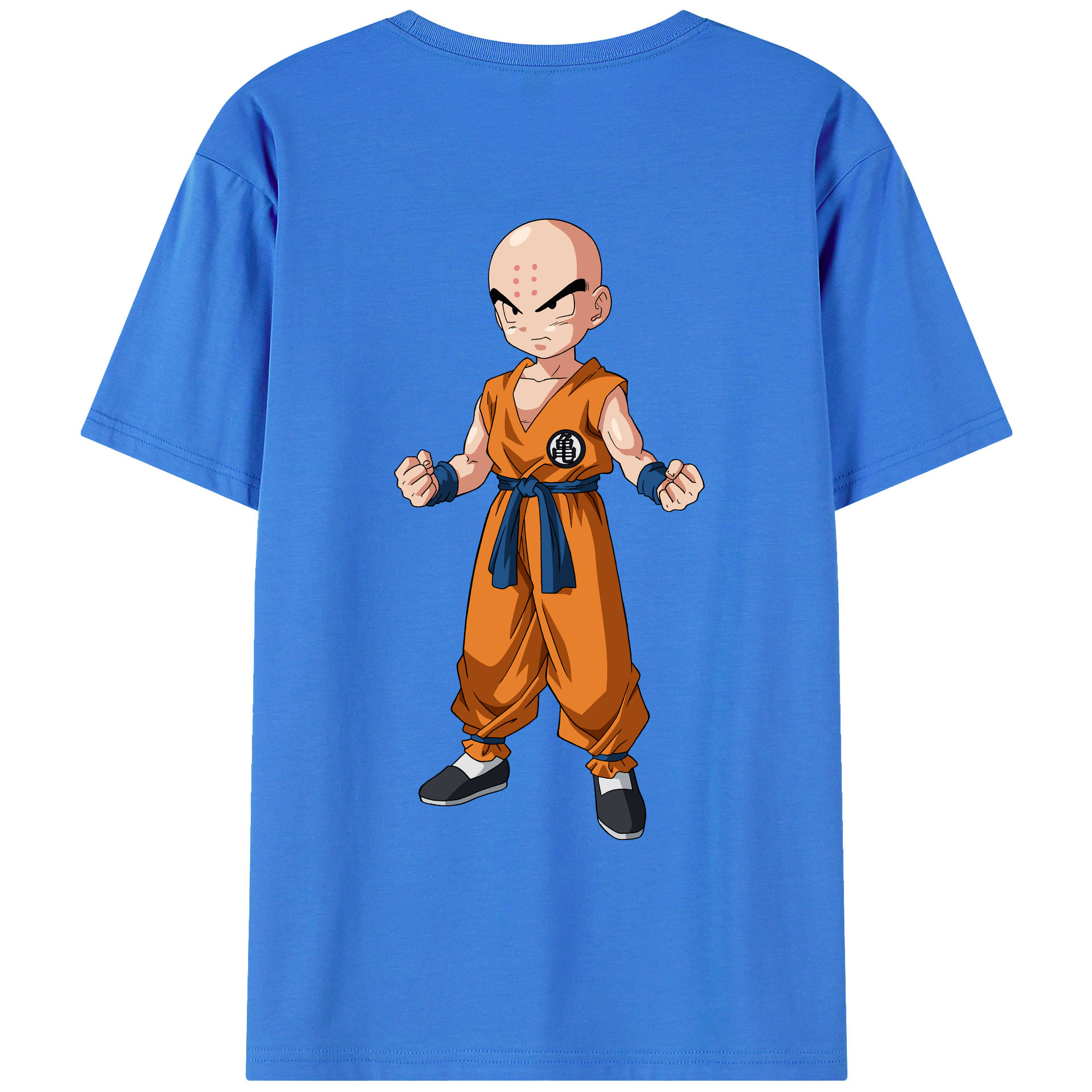 （画像用） ドラゴンボール クリリン DRAGON BALL krillin 綿100％ メンズ半袖Tシャツ（バックプリント） 通気性