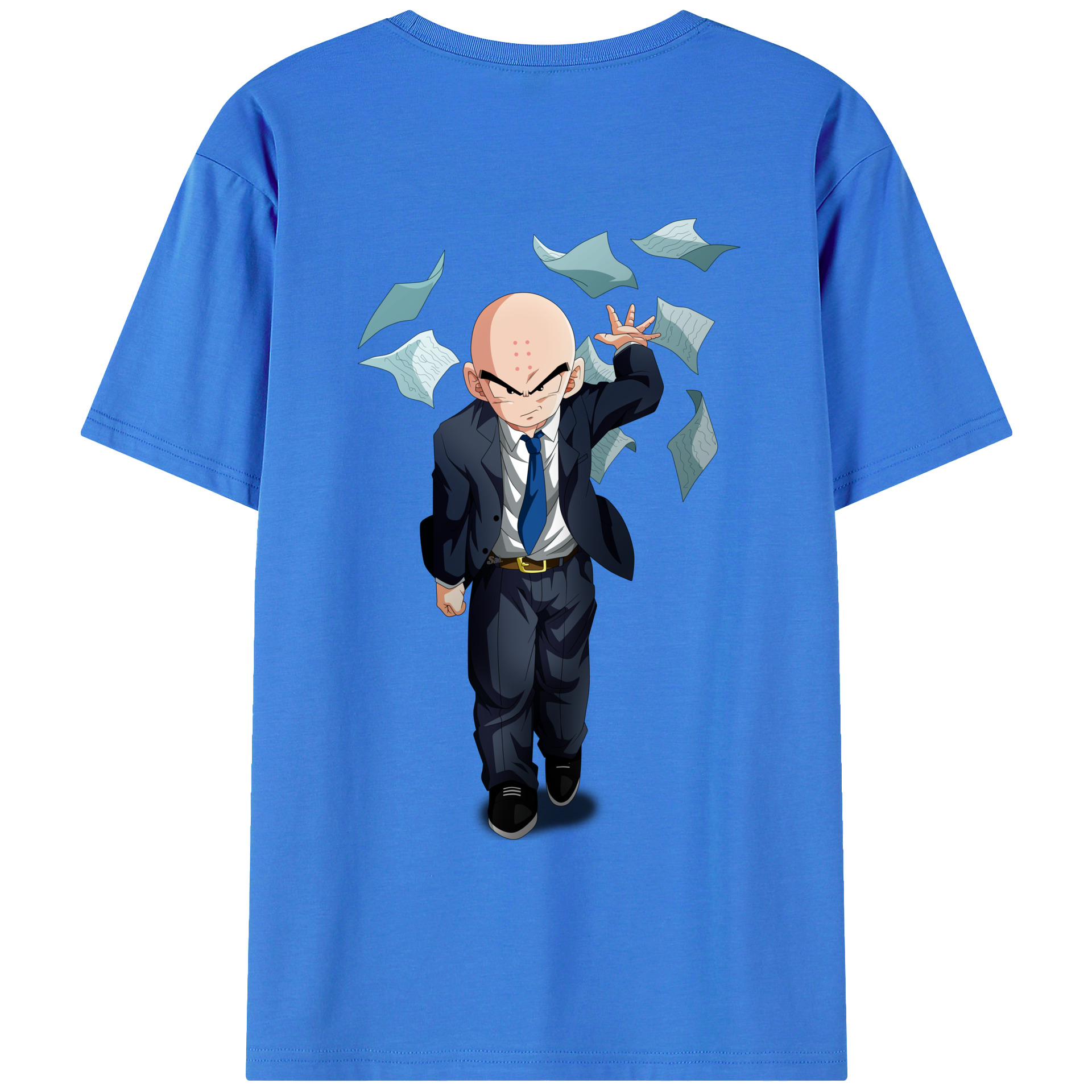 （画像用） ドラゴンボール クリリン DRAGON BALL krillin 綿100％ メンズ半袖Tシャツ（バックプリント） 通気性