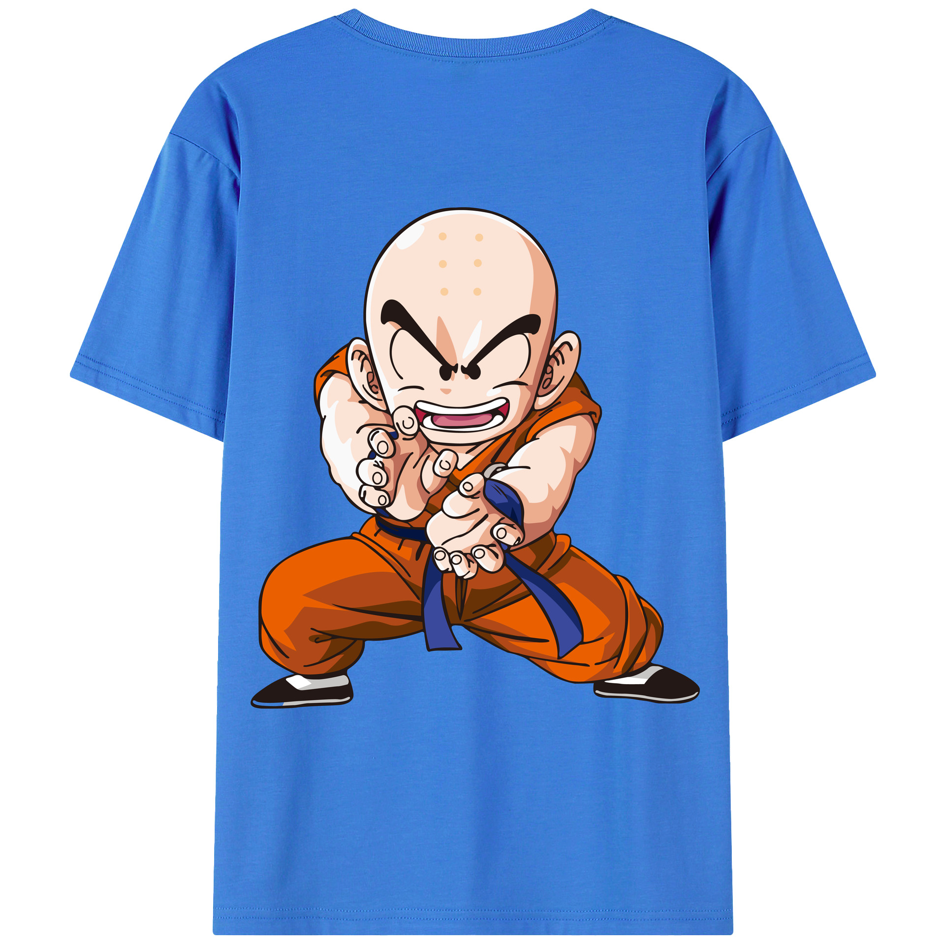 （画像用） ドラゴンボール クリリン DRAGON BALL krillin 綿100％ メンズ半袖Tシャツ（バックプリント） 通気性