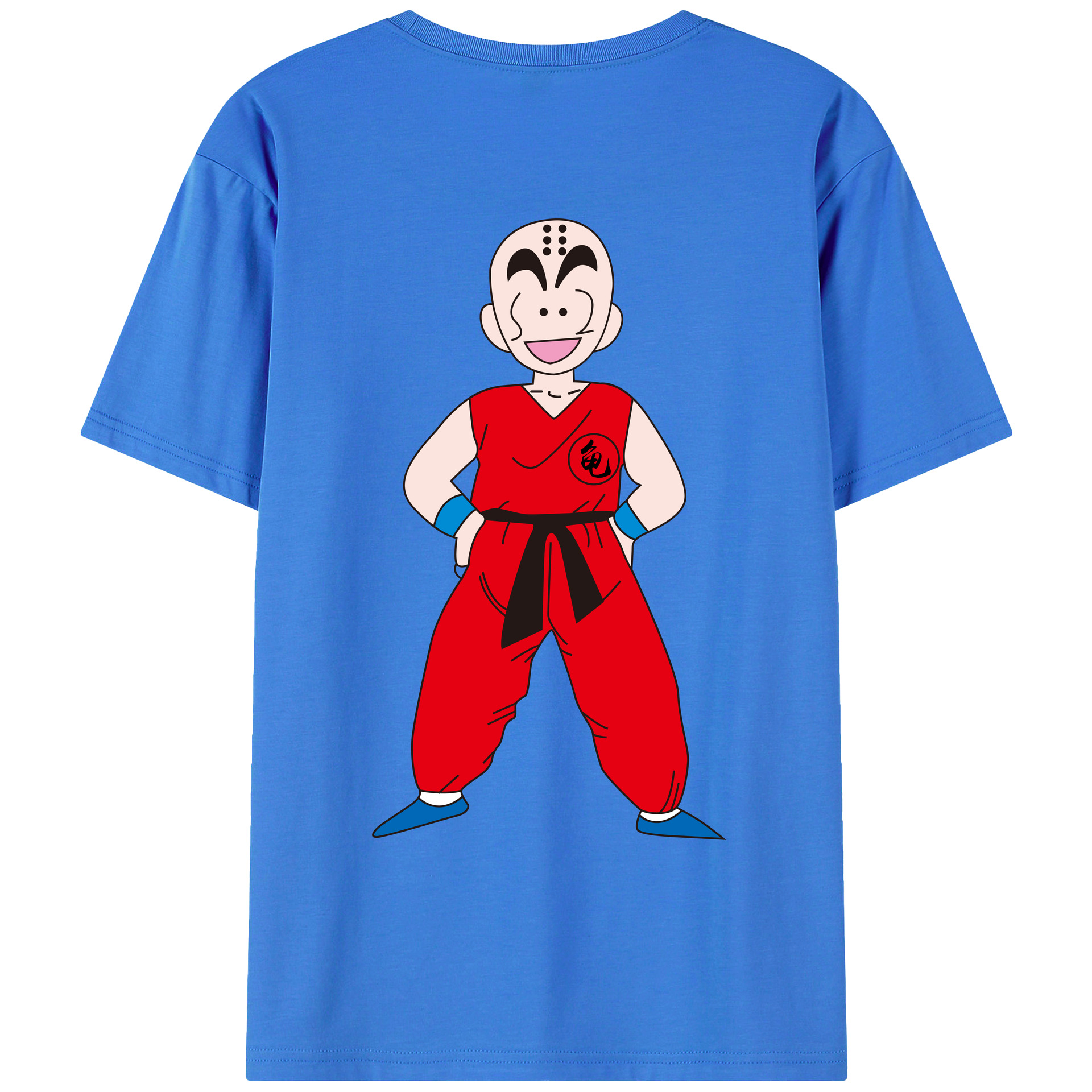 （画像用） ドラゴンボール クリリン DRAGON BALL krillin 綿100％ メンズ半袖Tシャツ（バックプリント） 通気性