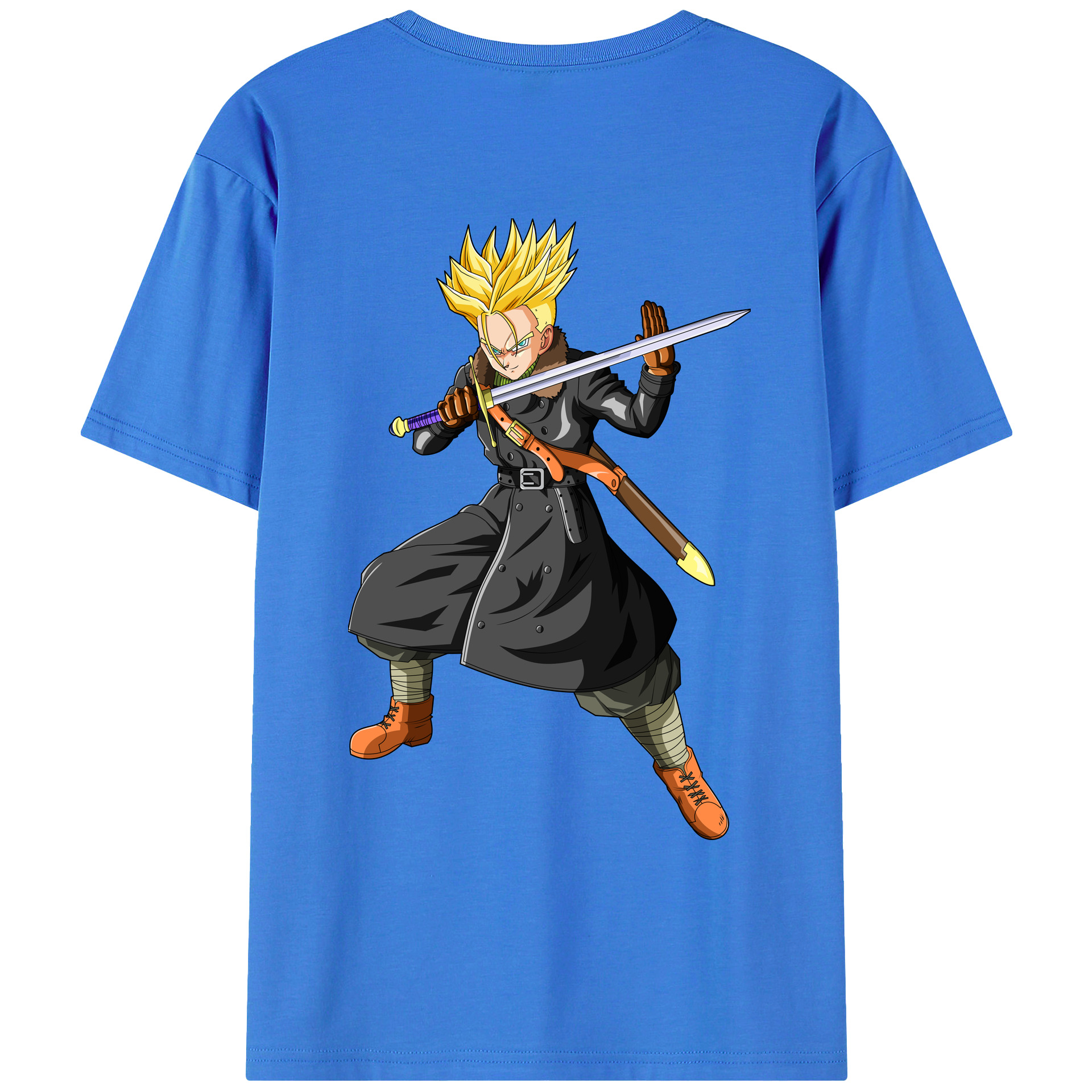 （画像用） ドラゴンボール トランクス（Torankusu）DRAGON BALL Trunks 綿100％ メンズ半袖Tシャツ（バックプリント） 通気性
