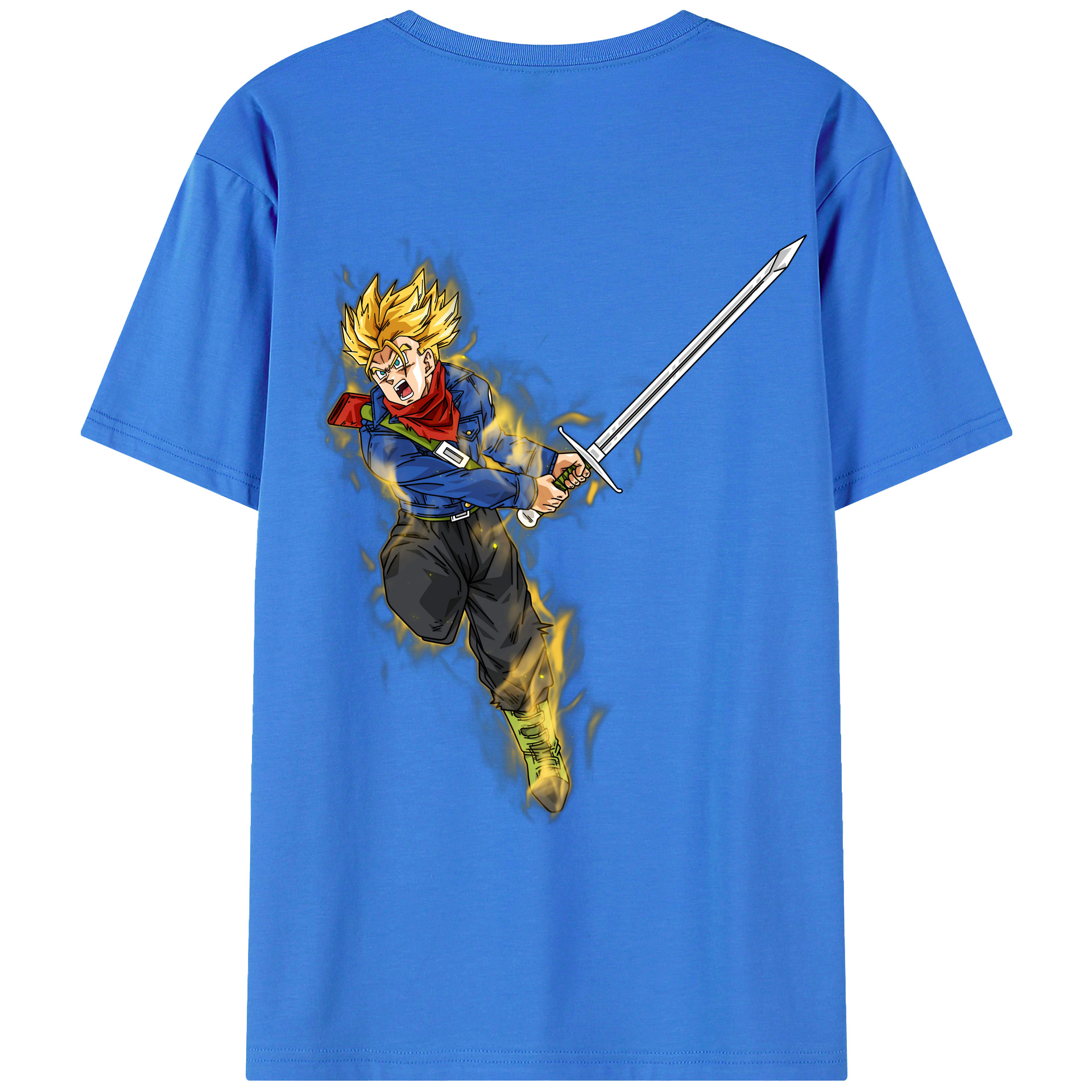 （画像用） ドラゴンボール トランクス（Torankusu）DRAGON BALL Trunks 綿100％ メンズ半袖Tシャツ（バックプリント） 通気性