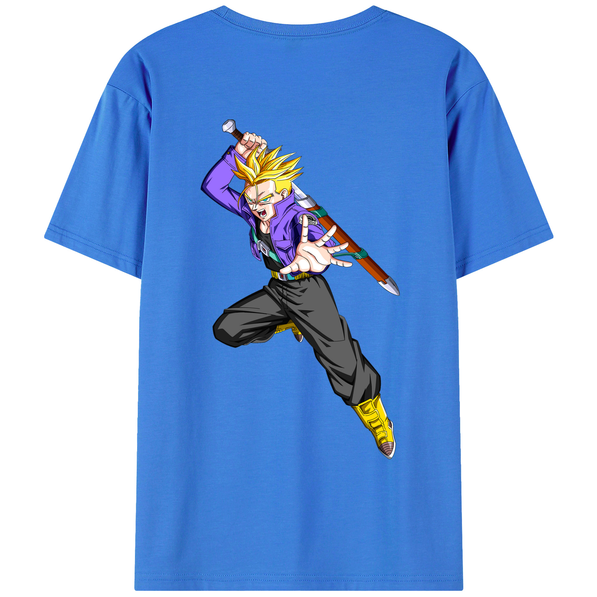 （画像用） ドラゴンボール トランクス（Torankusu）DRAGON BALL Trunks 綿100％ メンズ半袖Tシャツ（バックプリント） 通気性