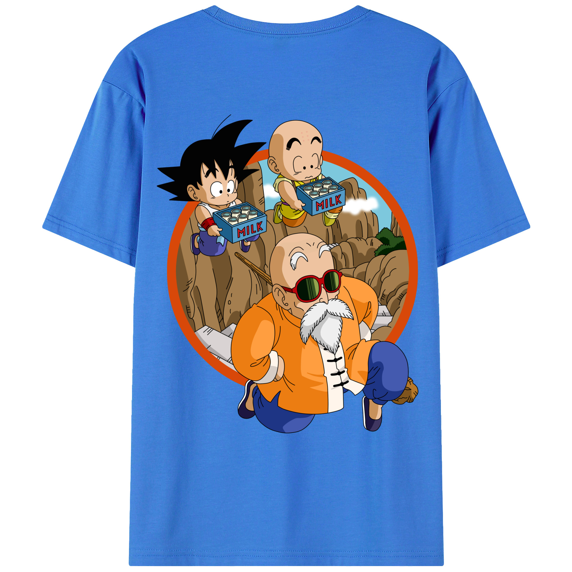 （画像用） ドラゴンボール 亀仙人（かめせんにん） DRAGON BALL Master Roshi Kame Sennin 綿100％ メンズ半袖Tシャツ（バックプリント） 通気性