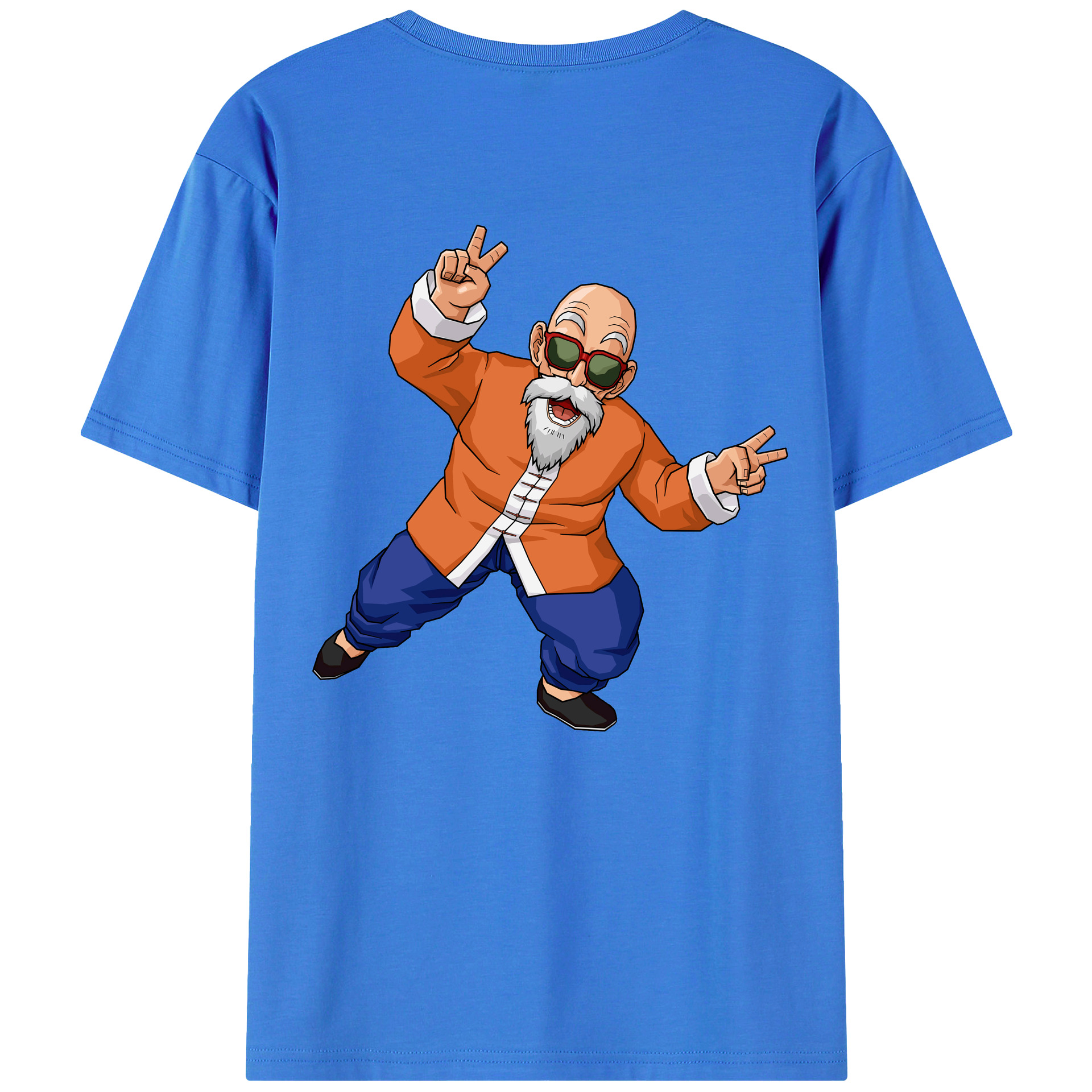 （画像用） ドラゴンボール 亀仙人（かめせんにん） DRAGON BALL Master Roshi Kame Sennin 綿100％ メンズ半袖Tシャツ（バックプリント） 通気性