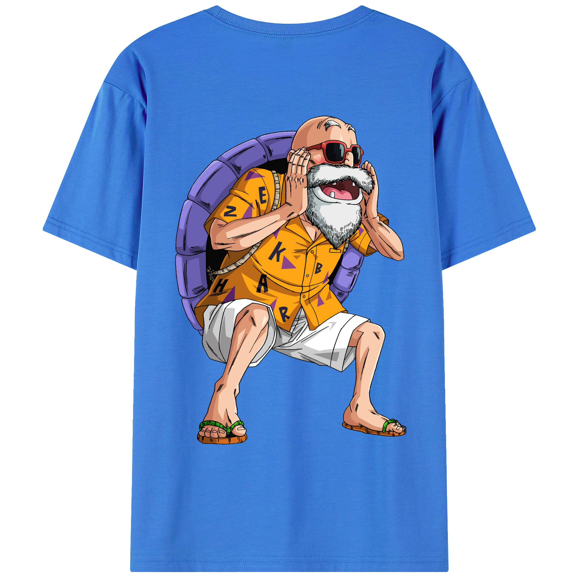 （画像用） ドラゴンボール 亀仙人（かめせんにん） DRAGON BALL Master Roshi Kame Sennin 綿100％ メンズ半袖Tシャツ（バックプリント） 通気性