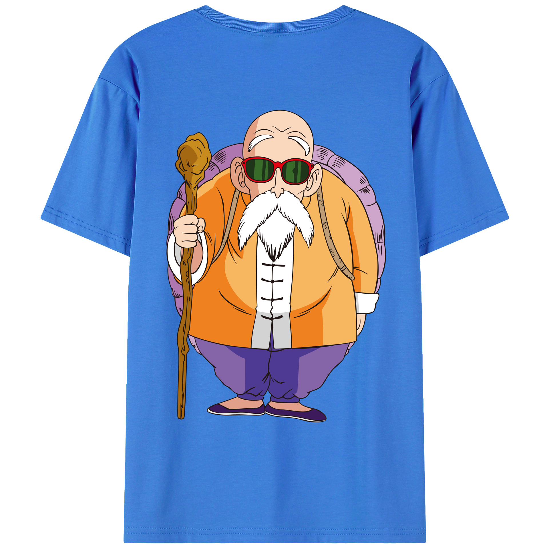 （画像用） ドラゴンボール 亀仙人（かめせんにん） DRAGON BALL Master Roshi Kame Sennin 綿100％ メンズ半袖Tシャツ（バックプリント） 通気性