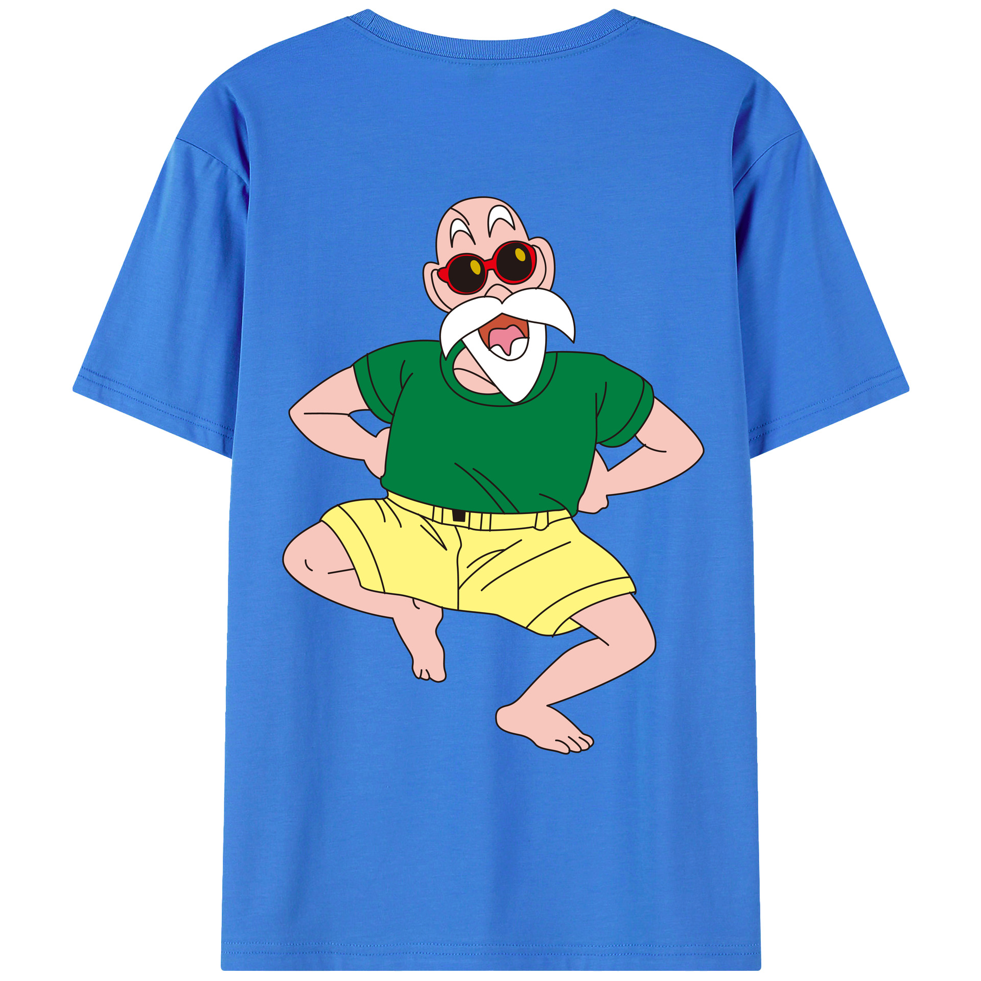 （画像用） ドラゴンボール 亀仙人（かめせんにん） DRAGON BALL Master Roshi Kame Sennin 綿100％ メンズ半袖Tシャツ（バックプリント） 通気性