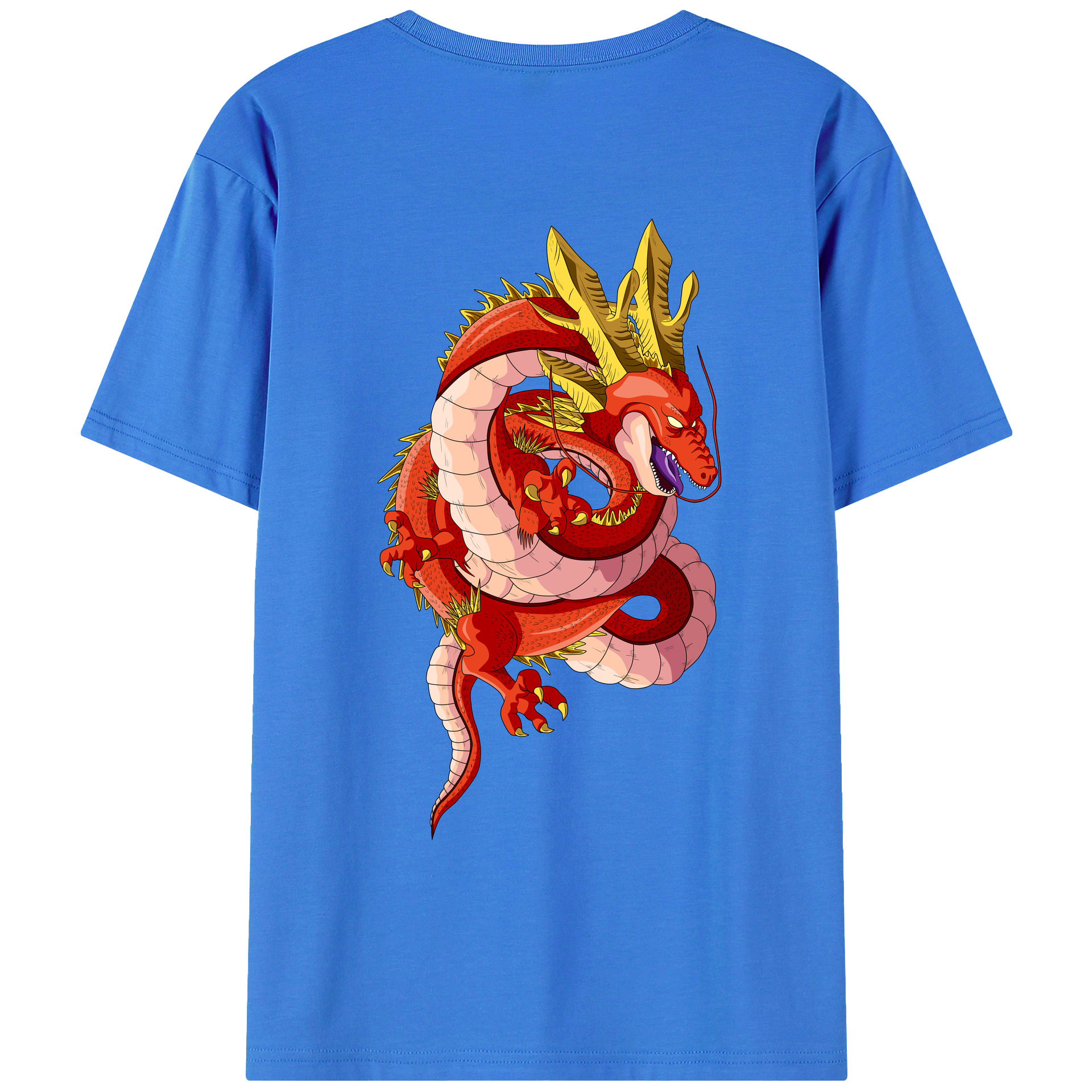 （画像用） ドラゴンボール 神龍 シェンロン DRAGON BALL Shenron 綿100％ メンズ半袖Tシャツ（バックプリント） 通気性