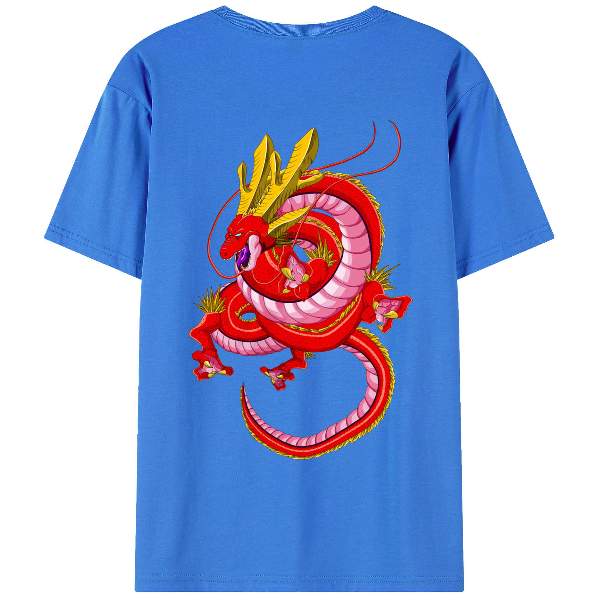 （画像用） ドラゴンボール 神龍 シェンロン DRAGON BALL Shenron 綿100％ メンズ半袖Tシャツ（バックプリント） 通気性