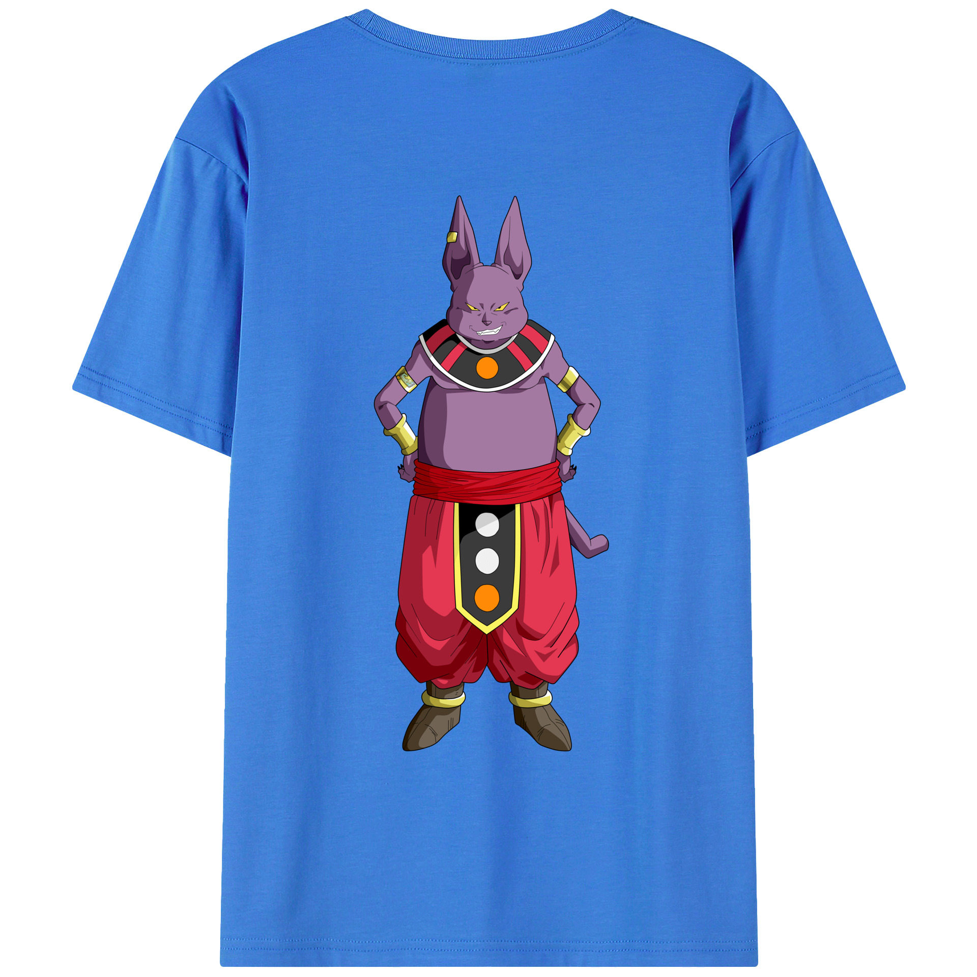 （画像用） ドラゴンボール シャンパ DRAGON BALL Champa 綿100％ メンズ半袖Tシャツ（バックプリント） 通気性