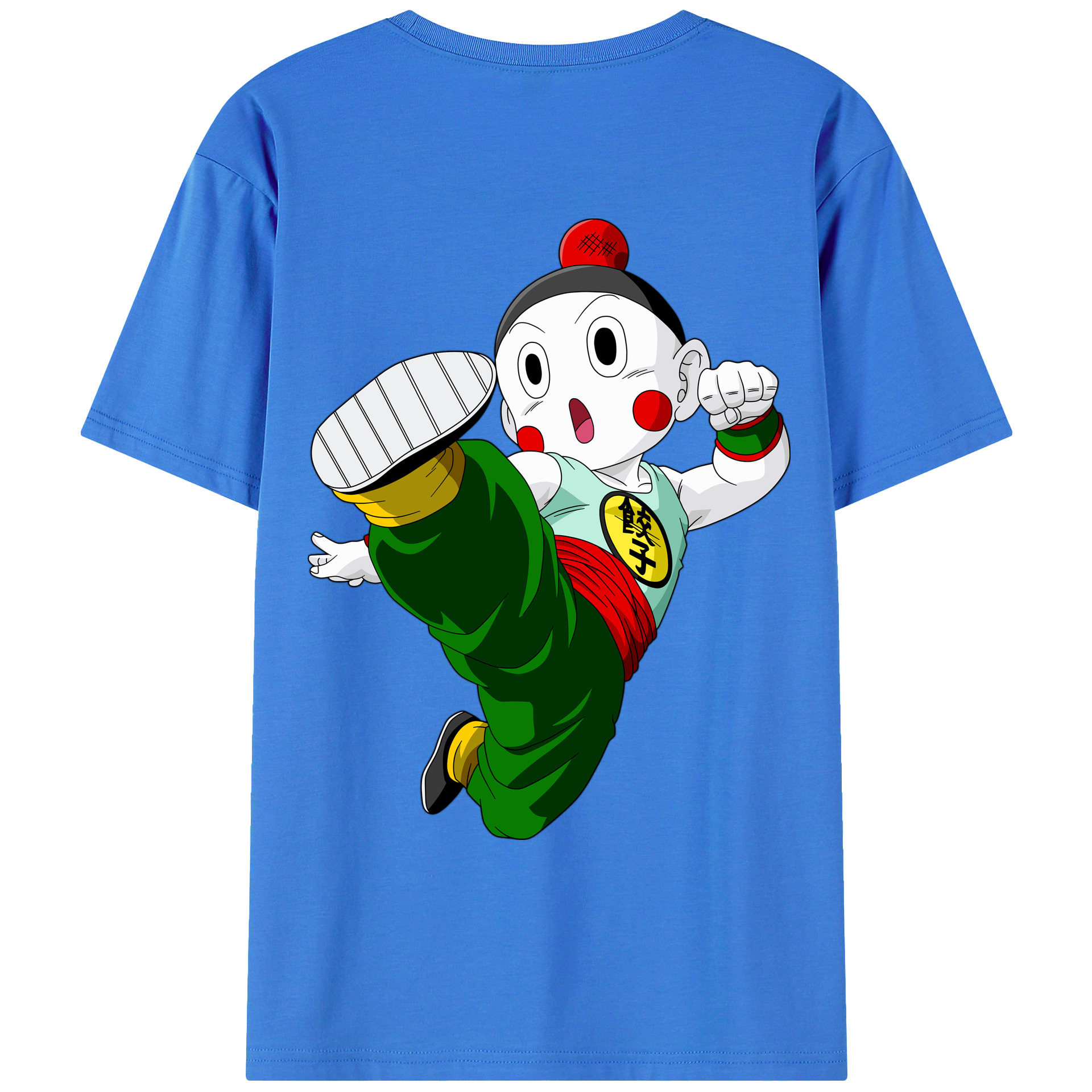 （画像用） ドラゴンボール 餃子（チャオズ）DRAGON BALL Chaoz 綿100％ メンズ半袖Tシャツ（バックプリント） 通気性