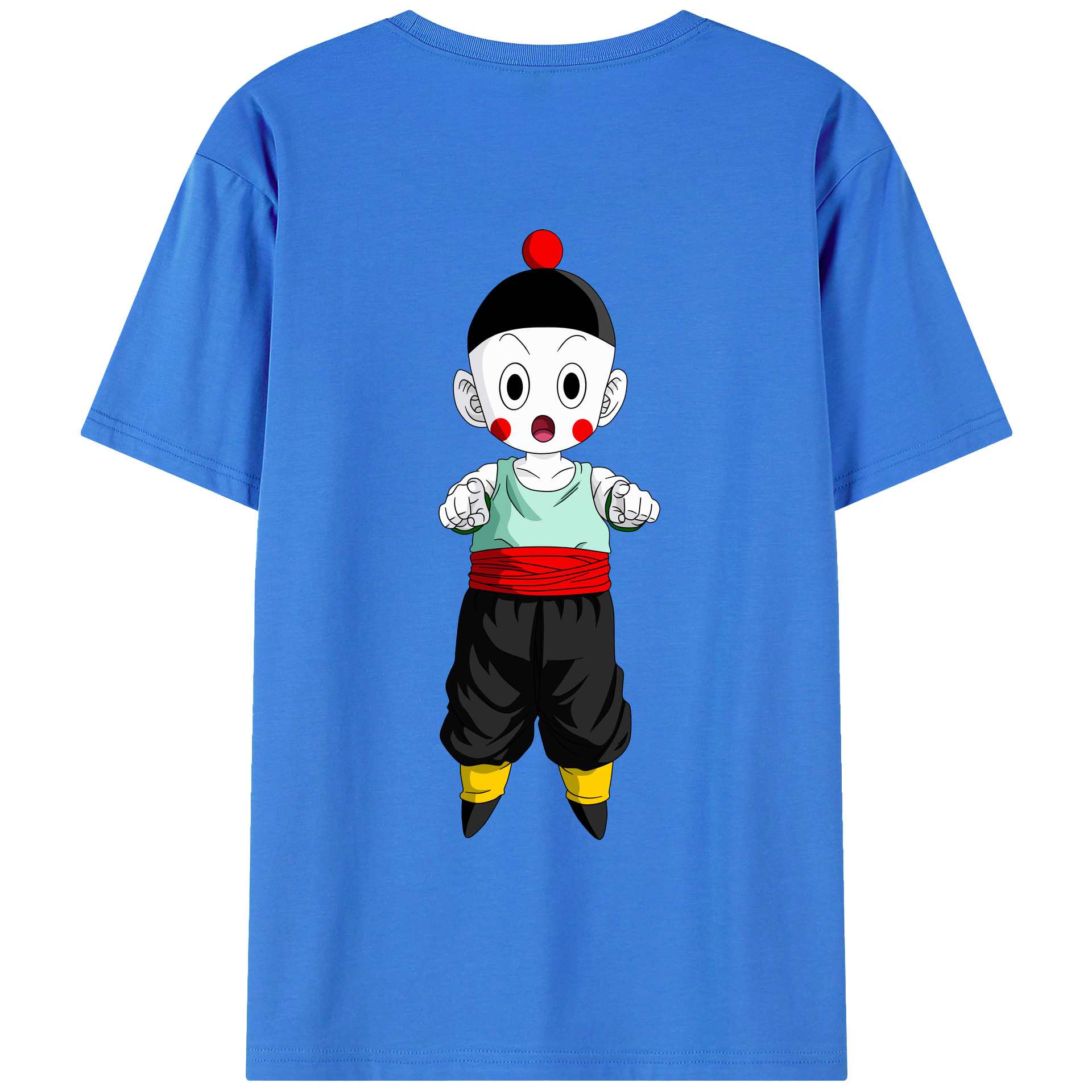 （画像用） ドラゴンボール 餃子（チャオズ）DRAGON BALL Chaoz 綿100％ メンズ半袖Tシャツ（バックプリント） 通気性