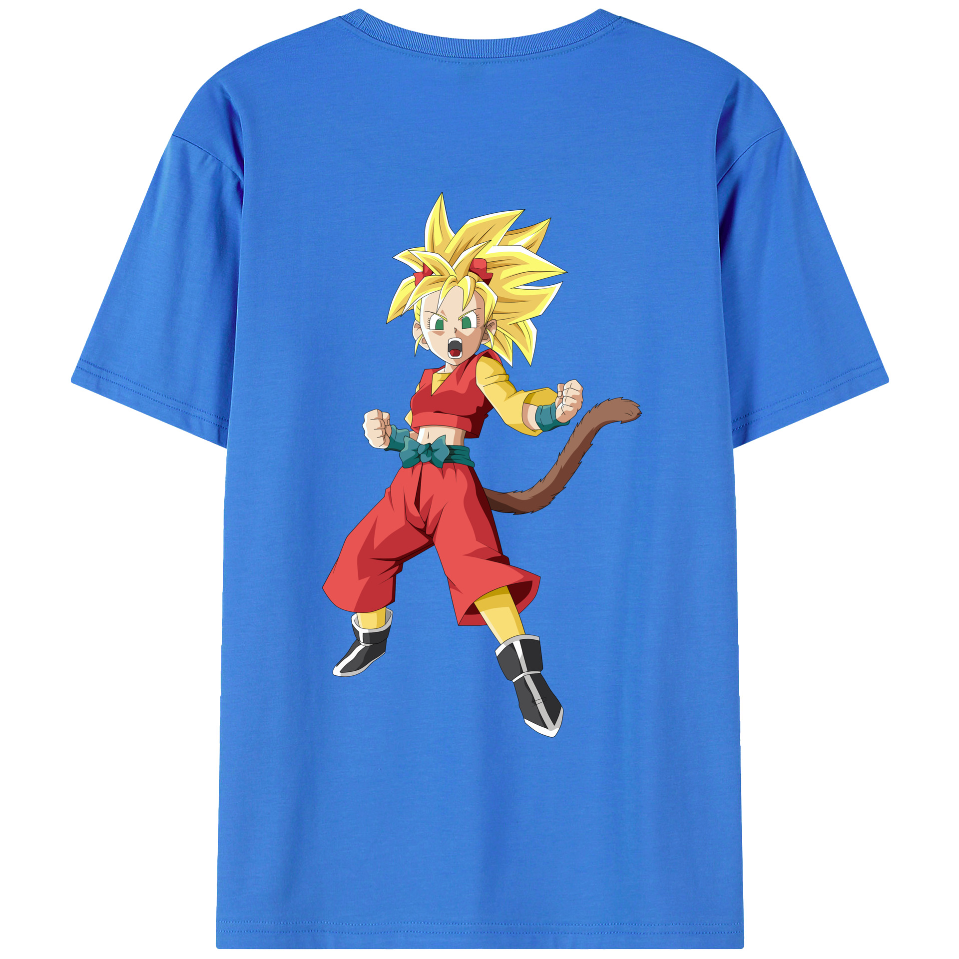 （画像用） ドラゴンボール カリフラ DRAGON BALL Caulifla 綿100％ メンズ半袖Tシャツ（バックプリント） 通気性