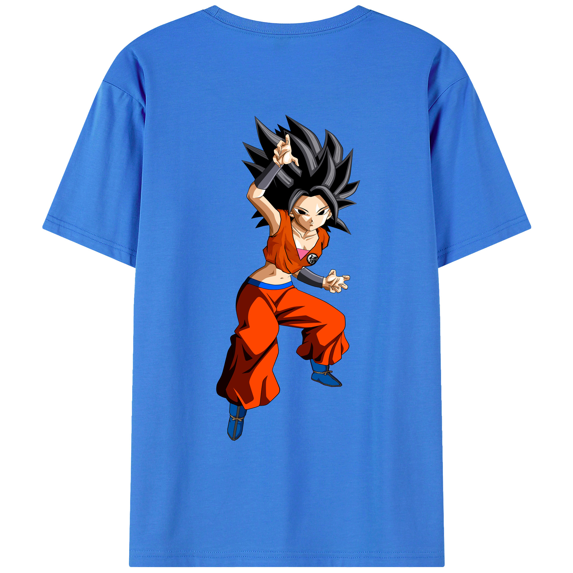 （画像用） ドラゴンボール カリフラ DRAGON BALL Caulifla 綿100％ メンズ半袖Tシャツ（バックプリント） 通気性