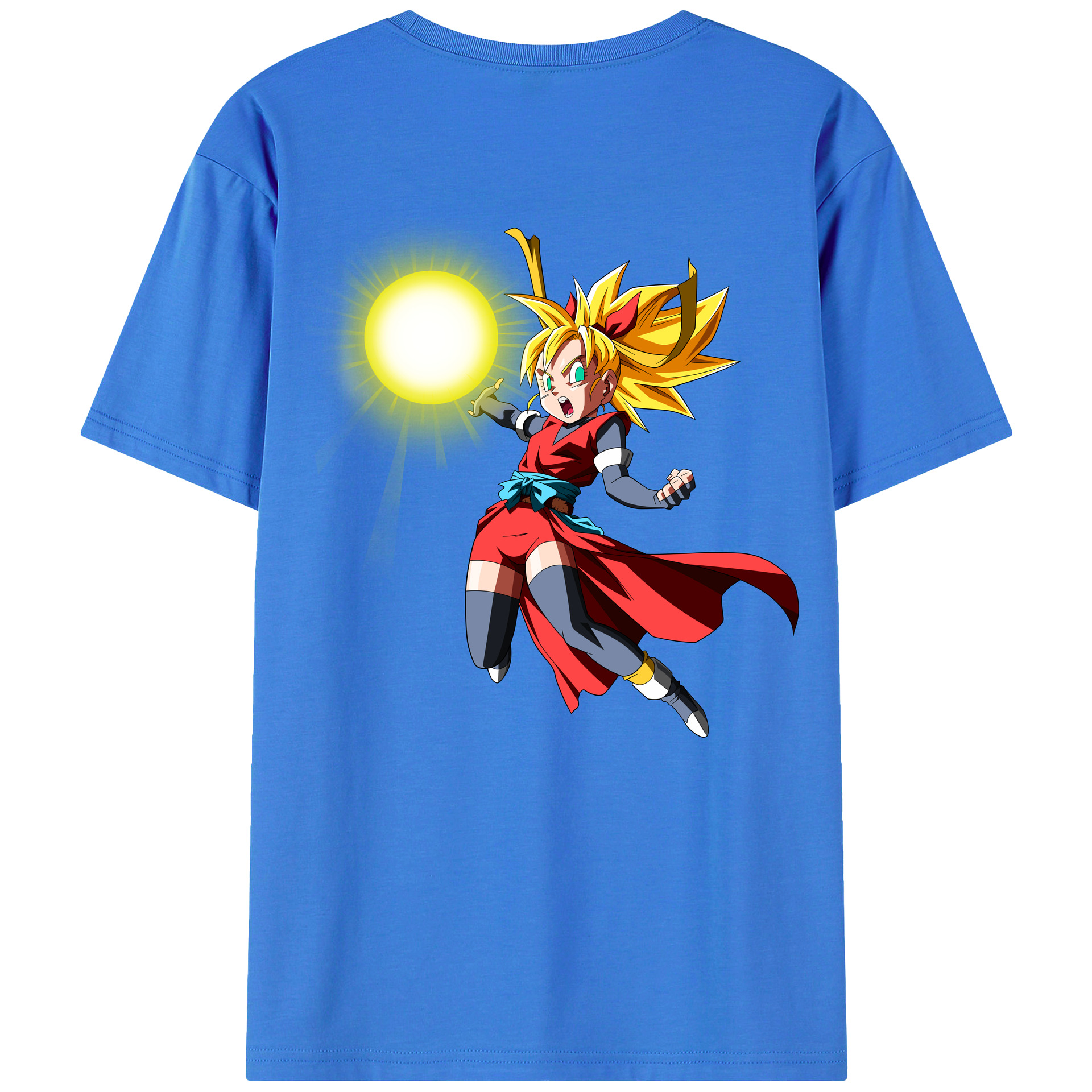 （画像用） ドラゴンボール カリフラ DRAGON BALL Caulifla 綿100％ メンズ半袖Tシャツ（バックプリント） 通気性