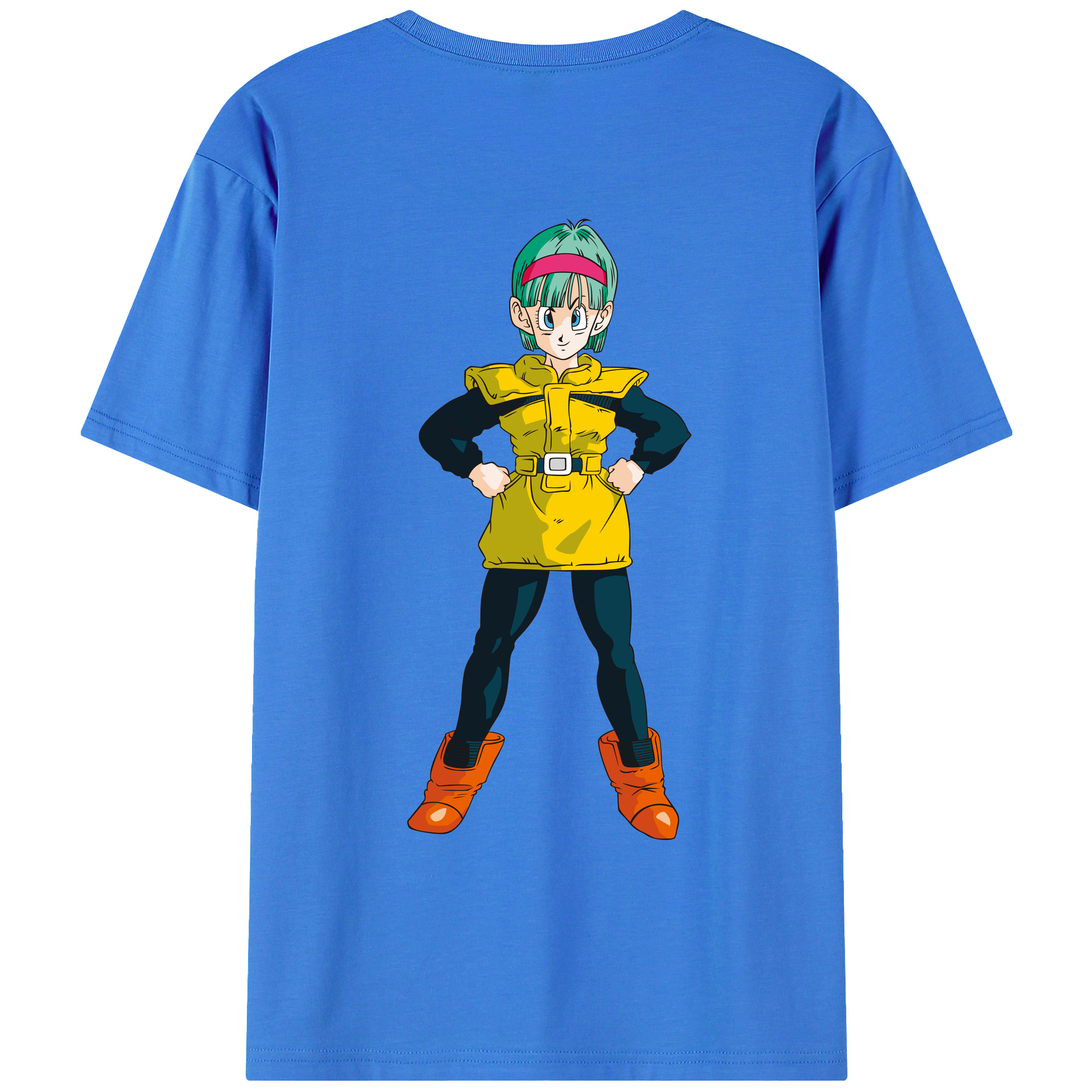 （画像用） ドラゴンボール ブルマ DRAGON BALL Bulma 綿100％ メンズ半袖Tシャツ（バックプリント） 通気性