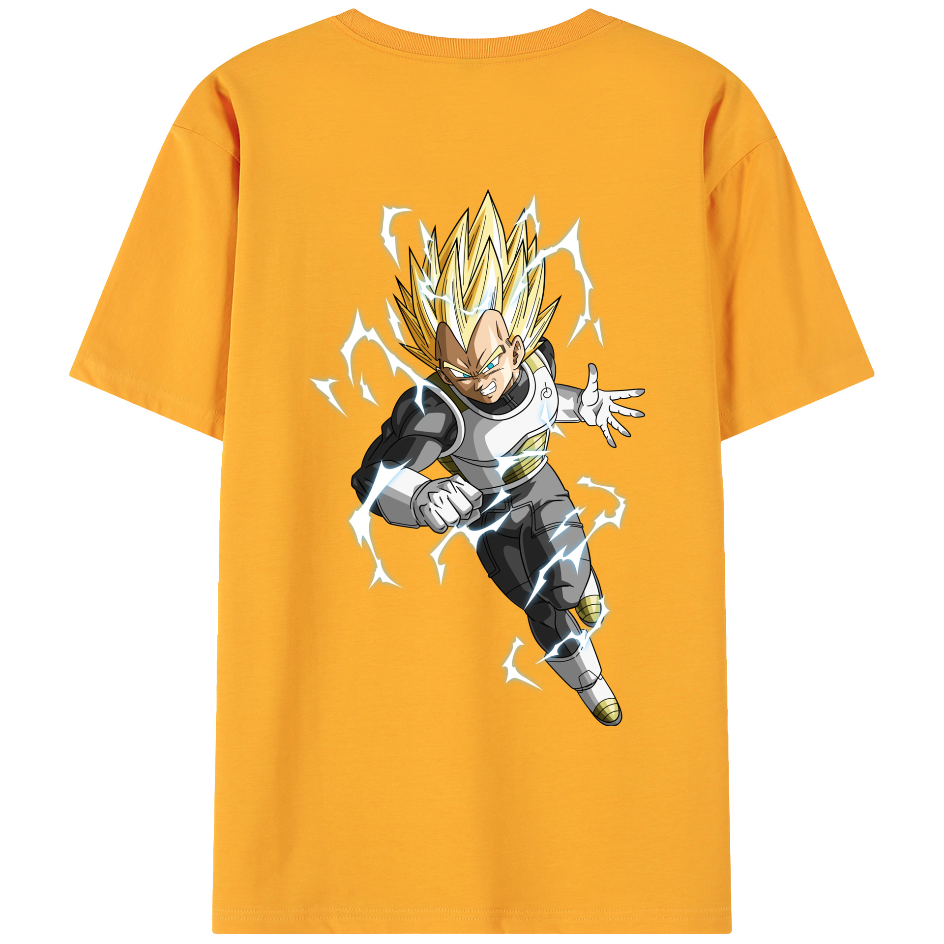 （画像用） ドラゴンボール ベジータ四世（Bejīta Yonsei）DRAGON BALL Vegeta IV 綿100％ メンズ半袖Tシャツ（バックプリント） 通気性