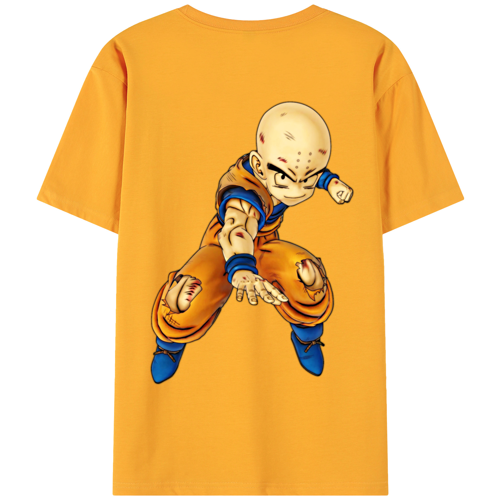 （画像用） ドラゴンボール クリリン DRAGON BALL krillin 綿100％ メンズ半袖Tシャツ（バックプリント） 通気性