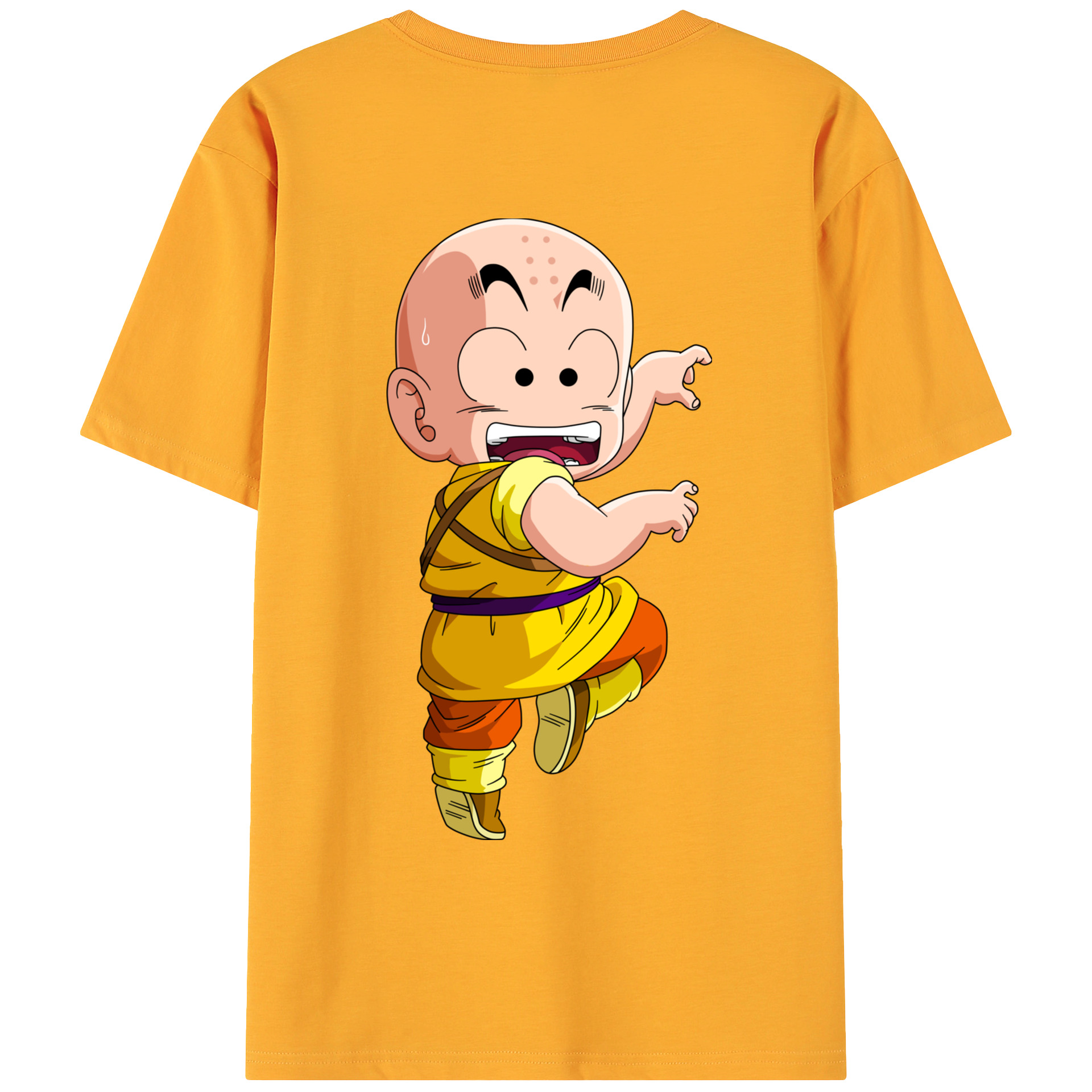 （画像用） ドラゴンボール クリリン DRAGON BALL krillin 綿100％ メンズ半袖Tシャツ（バックプリント） 通気性