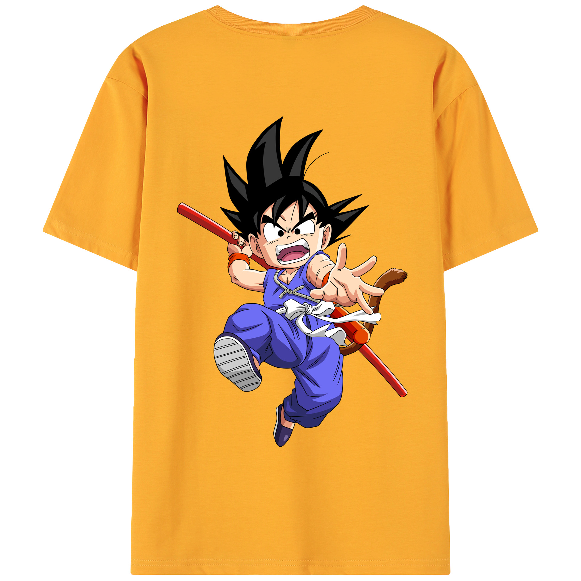 （画像用） ドラゴンボール 孫悟空（そん ごくう）Son Goku カカロット DRAGON BALL Kakarotto 綿100％ メンズ半袖Tシャツ（バックプリント） 通気性