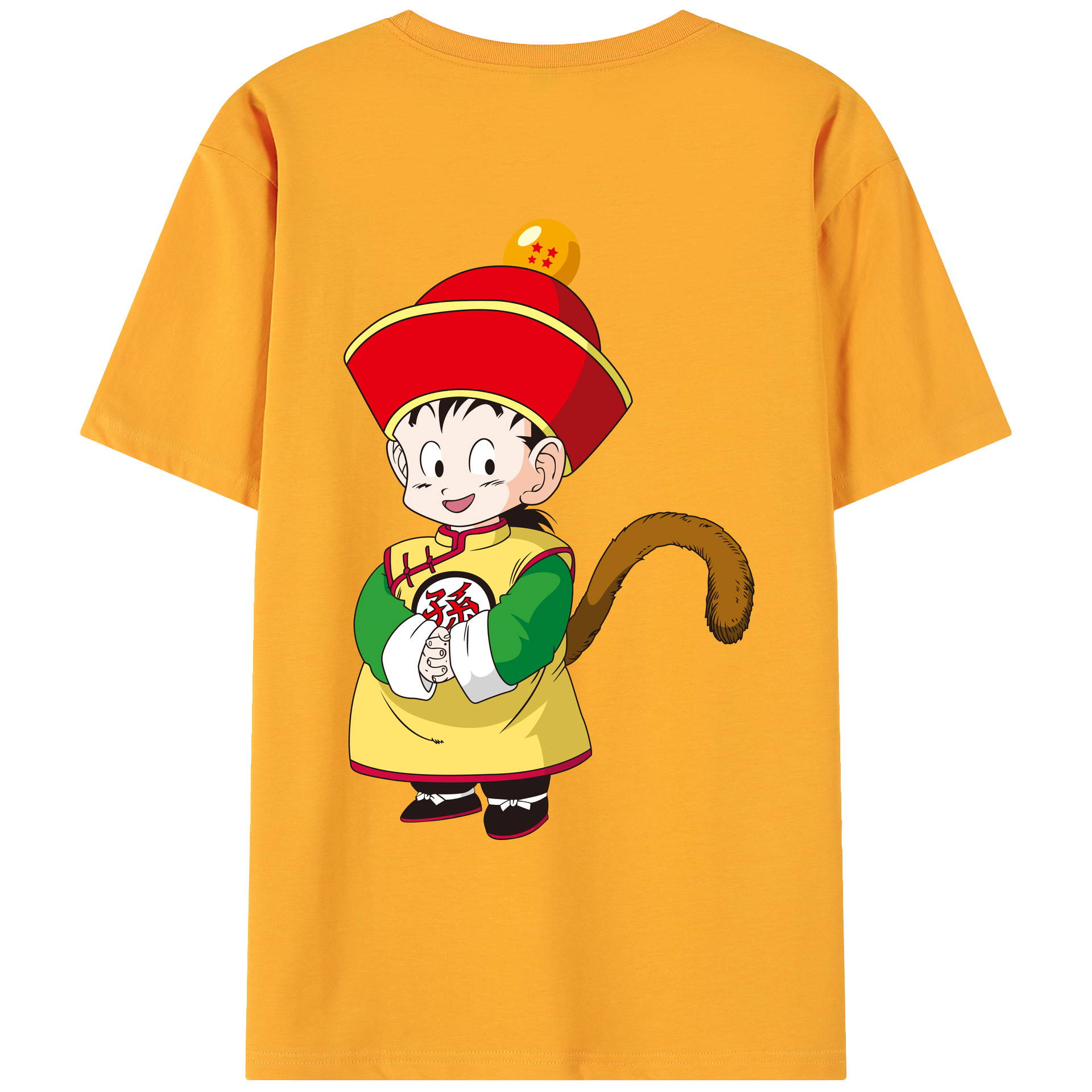 （画像用） ドラゴンボール 孫悟空（そん ごくう）Son Goku カカロット DRAGON BALL Kakarotto 綿100％ メンズ半袖Tシャツ（バックプリント） 通気性