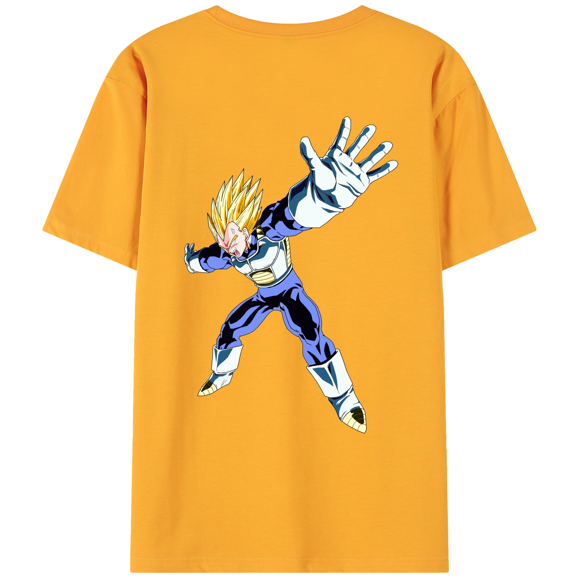 （画像用） ドラゴンボール ベジータ四世（Bejīta Yonsei）DRAGON BALL Vegeta IV 綿100％ メンズ半袖Tシャツ（バックプリント） 通気性