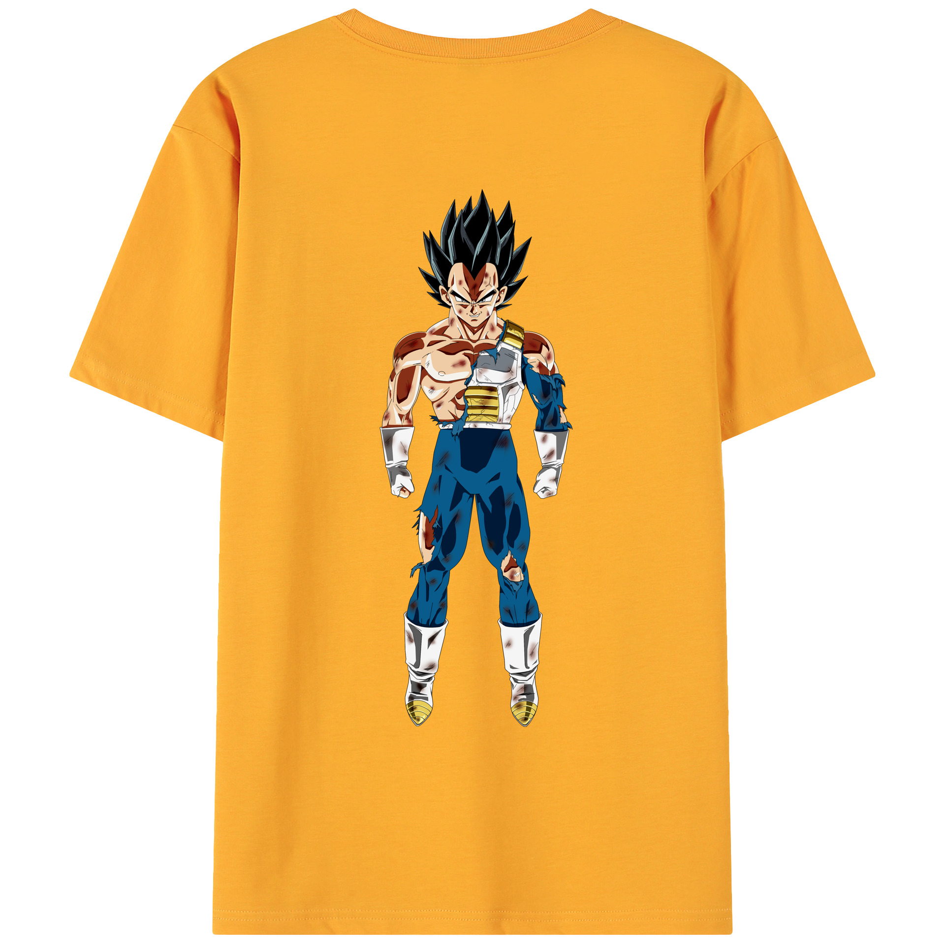 （画像用） ドラゴンボール ベジータ四世（Bejīta Yonsei）DRAGON BALL Vegeta IV 綿100％ メンズ半袖Tシャツ（バックプリント） 通気性