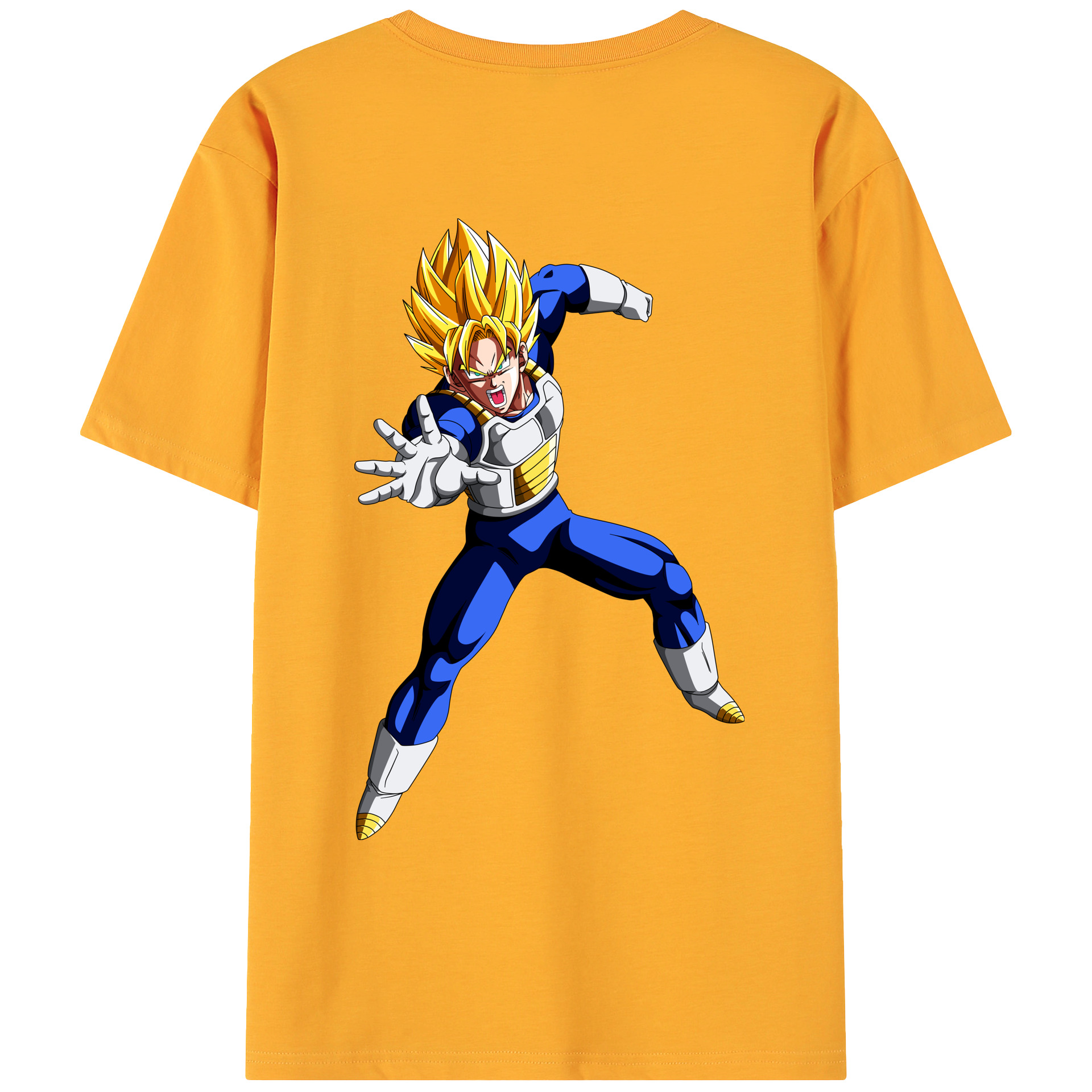 （画像用） ドラゴンボール ベジータ四世（Bejīta Yonsei）DRAGON BALL Vegeta IV 綿100％ メンズ半袖Tシャツ（バックプリント） 通気性