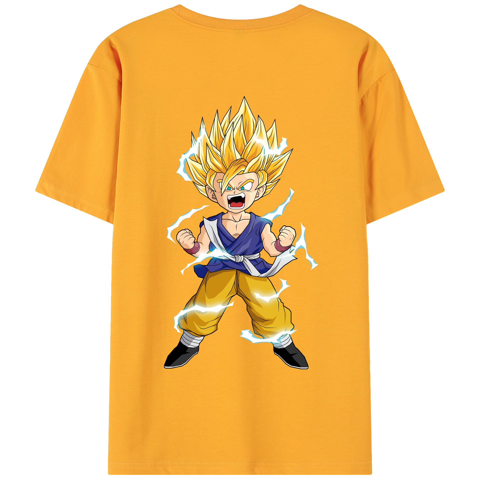 （画像用） ドラゴンボール 孫 悟飯（そんごはん）DRAGON BALL Son Gohan 綿100％ メンズ半袖Tシャツ（バックプリント） 通気性