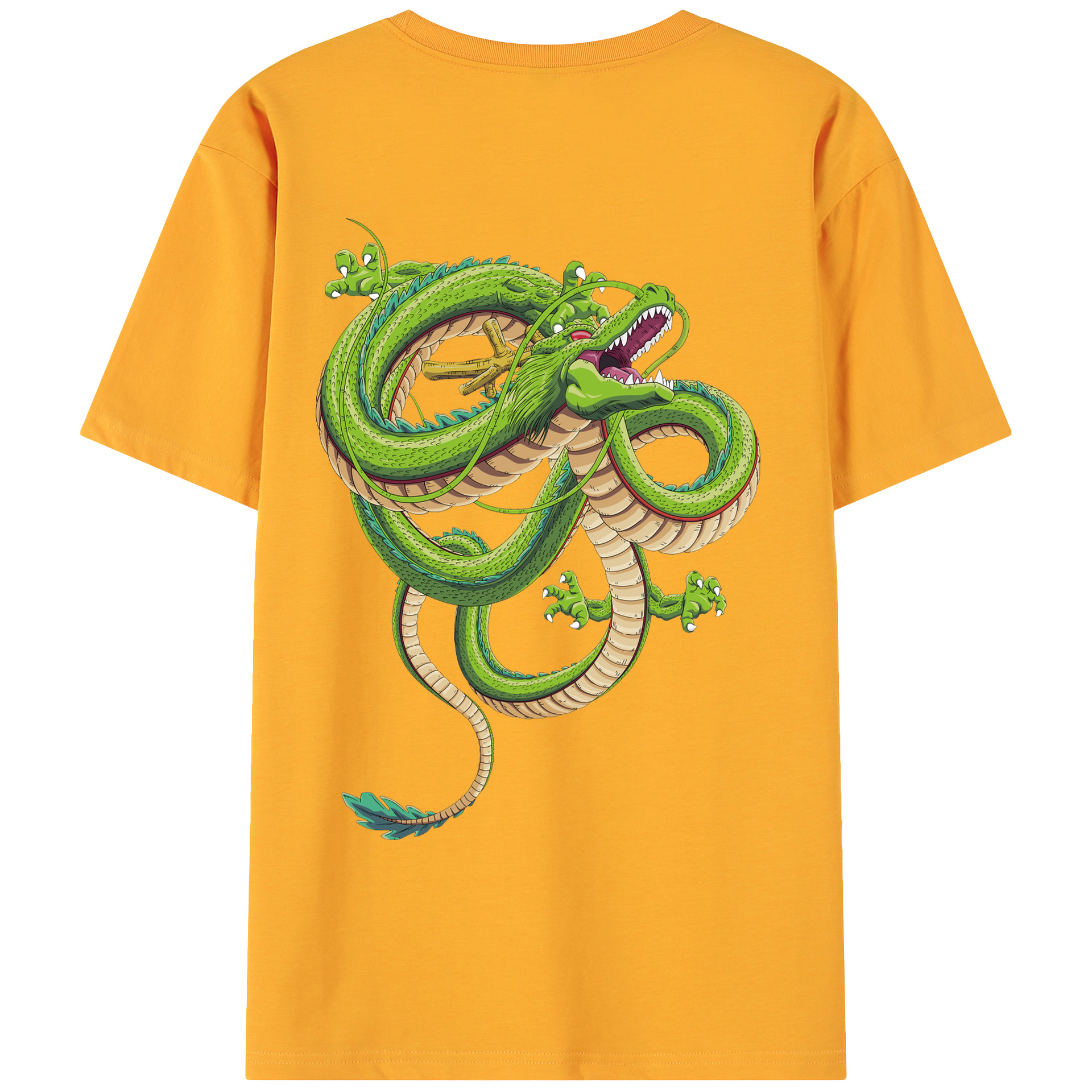 （画像用） ドラゴンボール 神龍 シェンロン DRAGON BALL Shenron 綿100％ メンズ半袖Tシャツ（バックプリント） 通気性