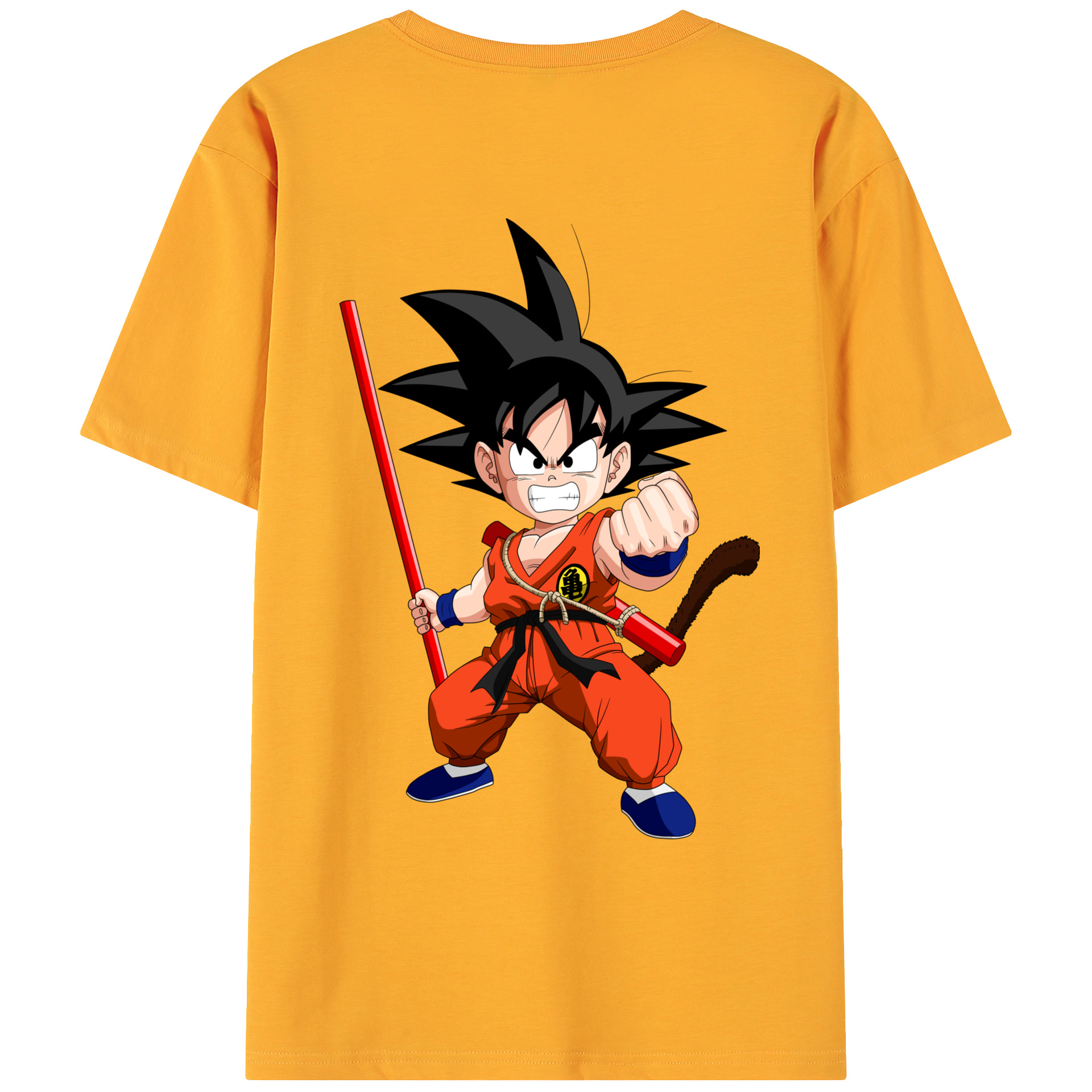 （画像用） ドラゴンボール 孫悟空（そん ごくう）Son Goku カカロット DRAGON BALL Kakarotto 綿100％ メンズ半袖Tシャツ（バックプリント） 通気性