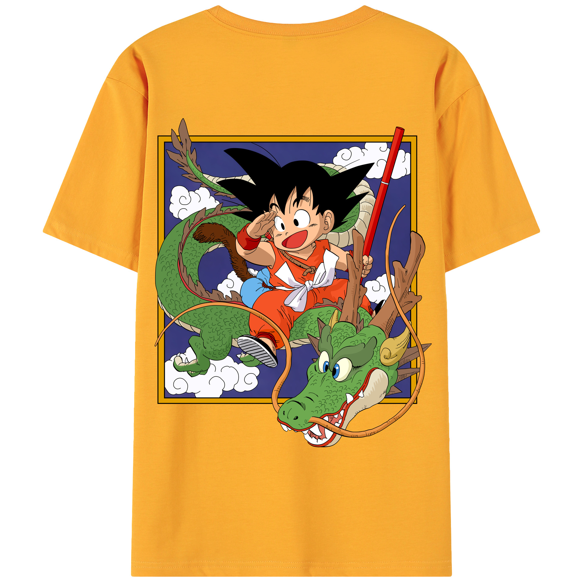 （画像用） ドラゴンボール 孫悟空（そん ごくう）Son Goku カカロット DRAGON BALL Kakarotto 綿100％ メンズ半袖Tシャツ（バックプリント） 通気性