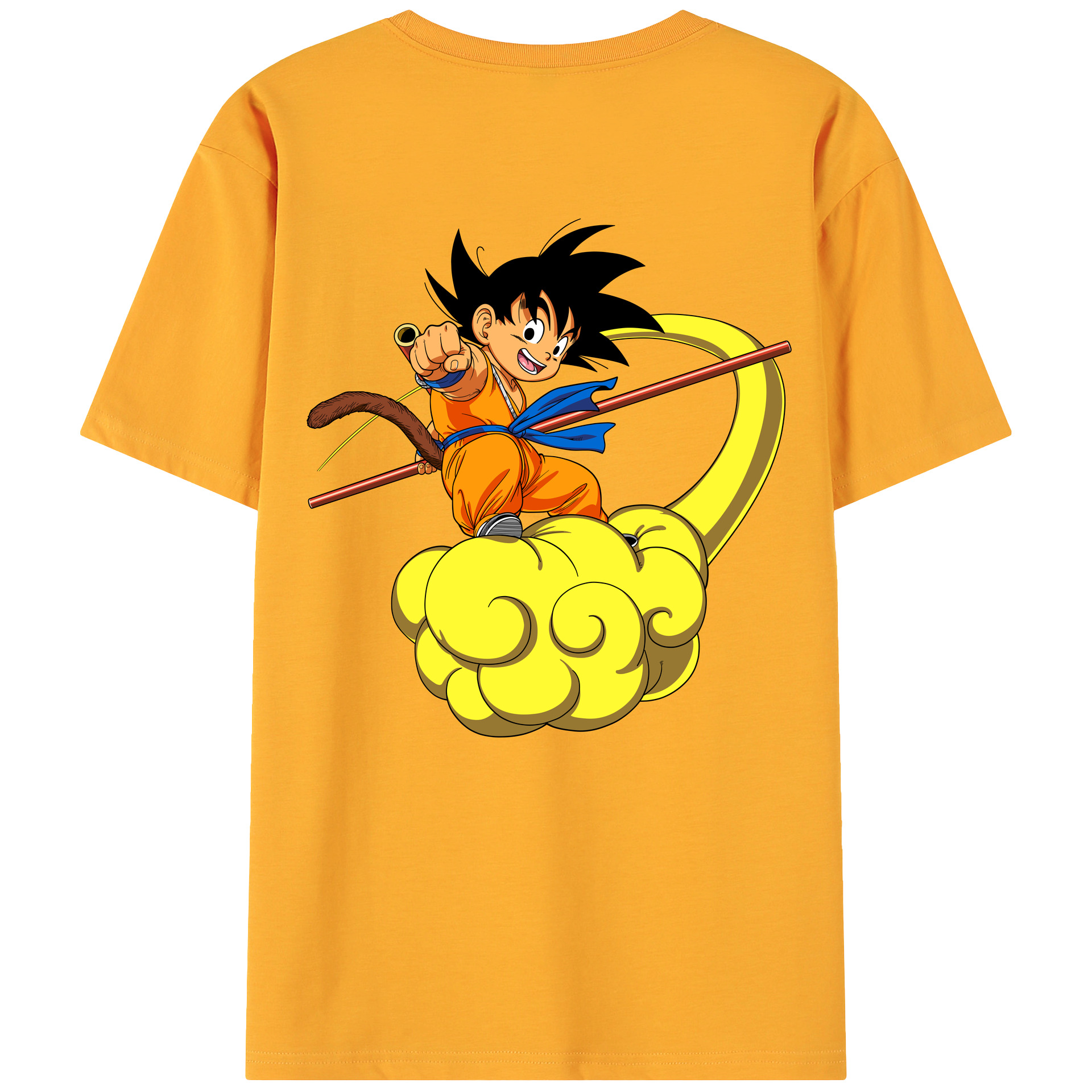 （画像用） ドラゴンボール 孫悟空（そん ごくう）Son Goku カカロット DRAGON BALL Kakarotto 綿100％ メンズ半袖Tシャツ（バックプリント） 通気性