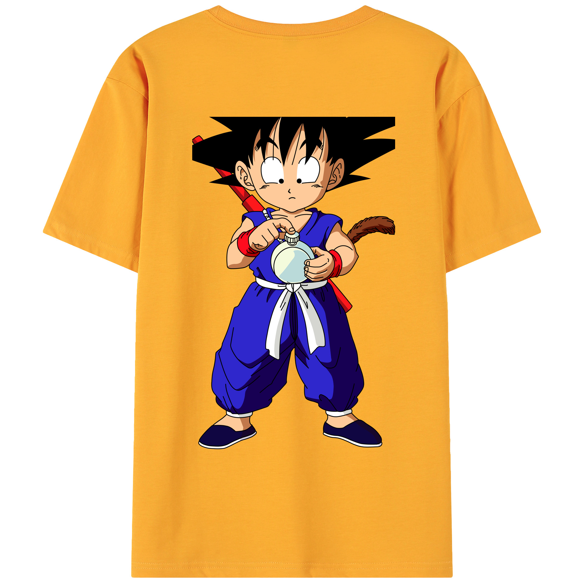 （画像用） ドラゴンボール 孫悟空（そん ごくう）Son Goku カカロット DRAGON BALL Kakarotto 綿100％ メンズ半袖Tシャツ（バックプリント） 通気性