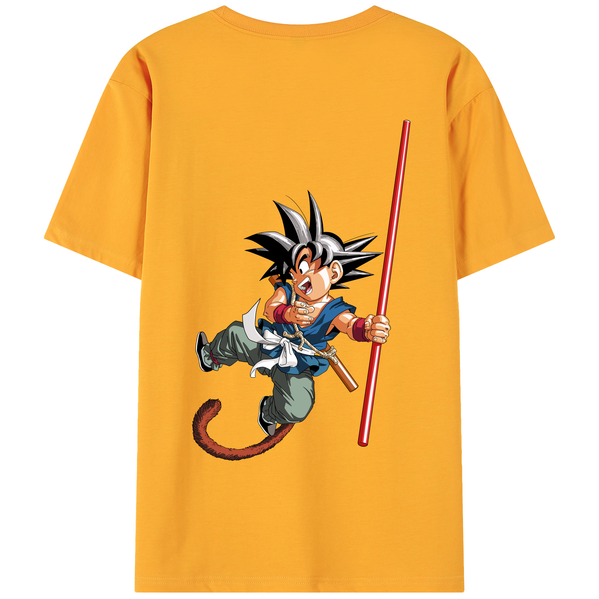 （画像用） ドラゴンボール 孫悟空（そん ごくう）Son Goku カカロット DRAGON BALL Kakarotto 綿100％ メンズ半袖Tシャツ（バックプリント） 通気性