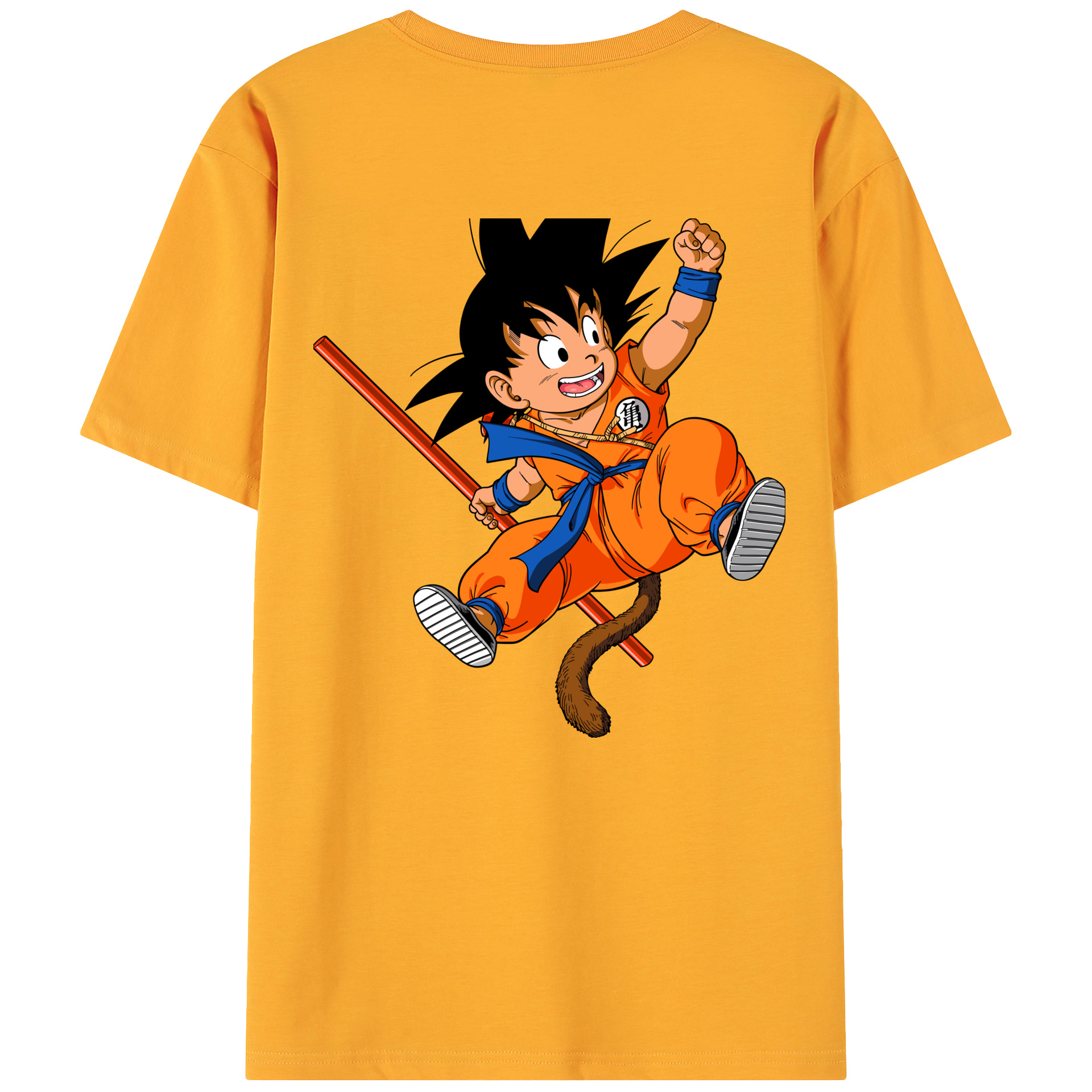 （画像用） ドラゴンボール 孫悟空（そん ごくう）Son Goku カカロット DRAGON BALL Kakarotto 綿100％ メンズ半袖Tシャツ（バックプリント） 通気性