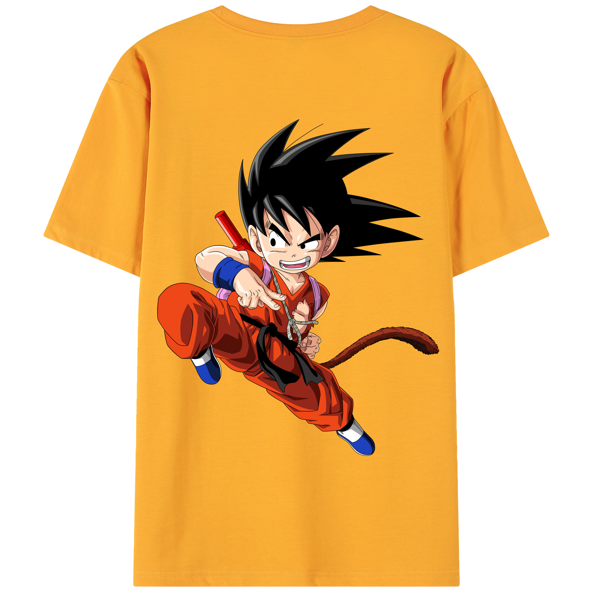 （画像用） ドラゴンボール 孫悟空（そん ごくう）Son Goku カカロット DRAGON BALL Kakarotto 綿100％ メンズ半袖Tシャツ（バックプリント） 通気性