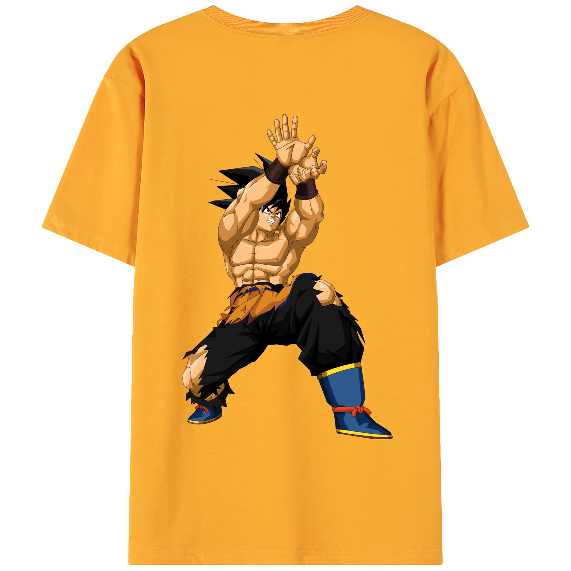 （画像用） ドラゴンボール 孫悟空（そん ごくう）Son Goku カカロット DRAGON BALL Kakarotto 綿100％ メンズ半袖Tシャツ（バックプリント） 通気性
