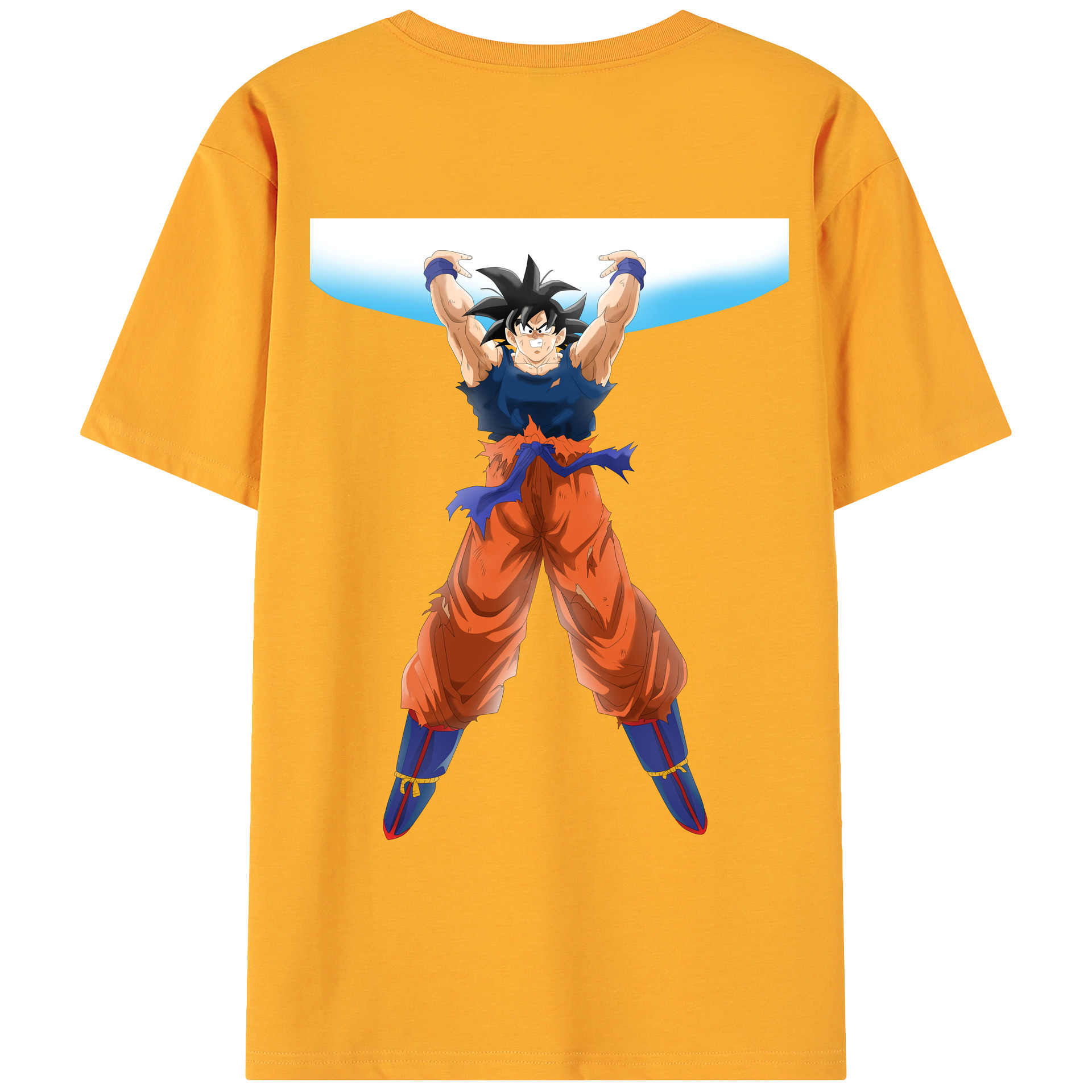 （画像用） ドラゴンボール 孫悟空（そん ごくう）Son Goku カカロット DRAGON BALL Kakarotto 綿100％ メンズ半袖Tシャツ（バックプリント） 通気性