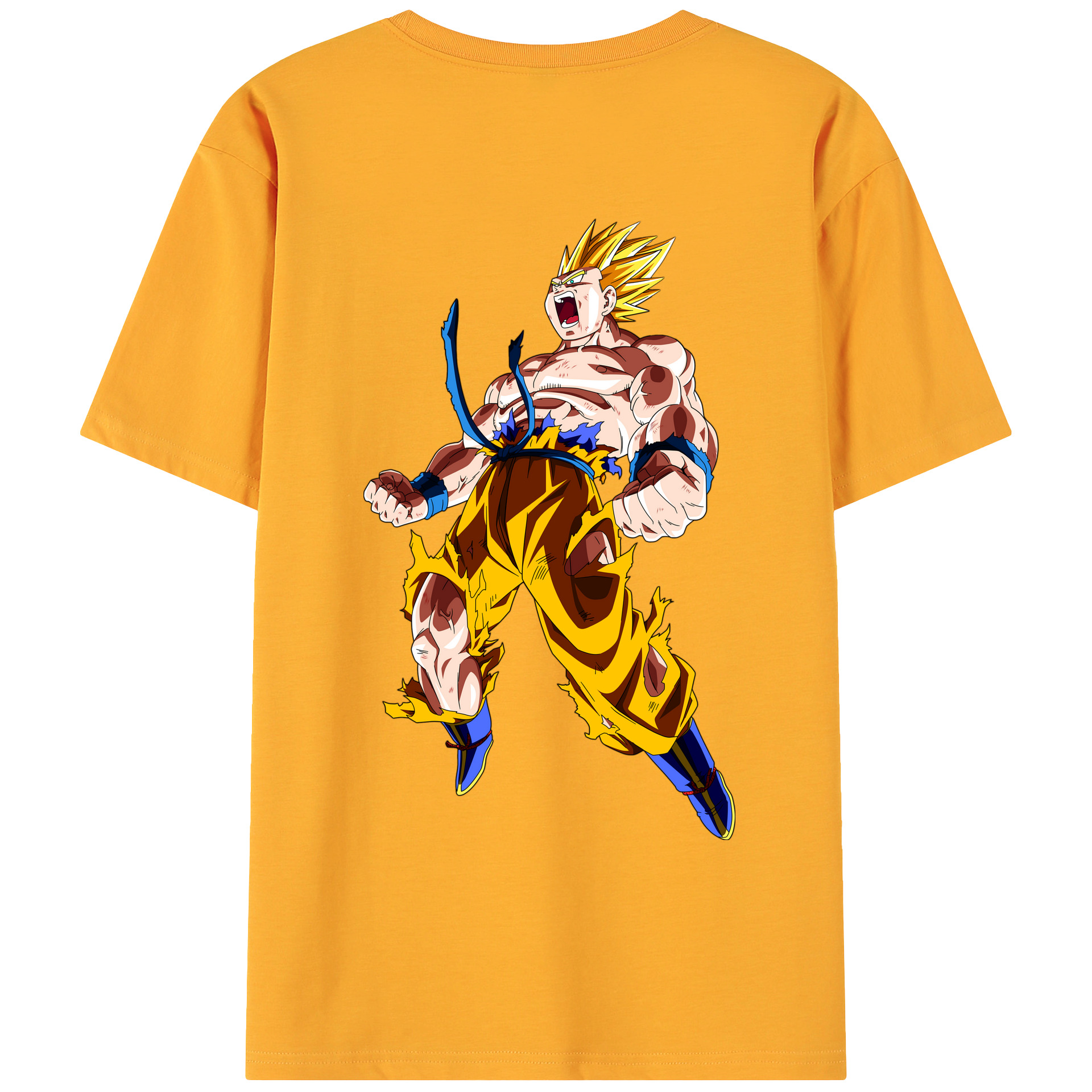 （画像用） ドラゴンボール 孫悟空（そん ごくう）Son Goku カカロット DRAGON BALL Kakarotto 綿100％ メンズ半袖Tシャツ（バックプリント） 通気性