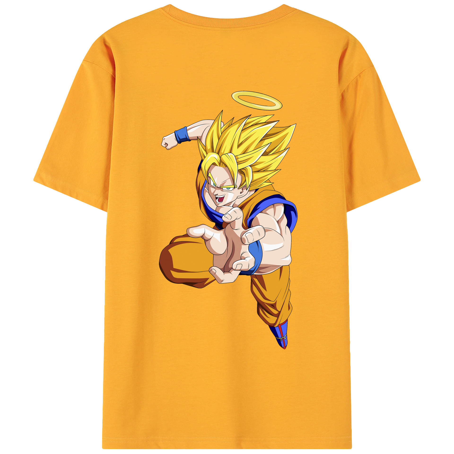 （画像用） ドラゴンボール 孫悟空（そん ごくう）Son Goku カカロット DRAGON BALL Kakarotto 綿100％ メンズ半袖Tシャツ（バックプリント） 通気性
