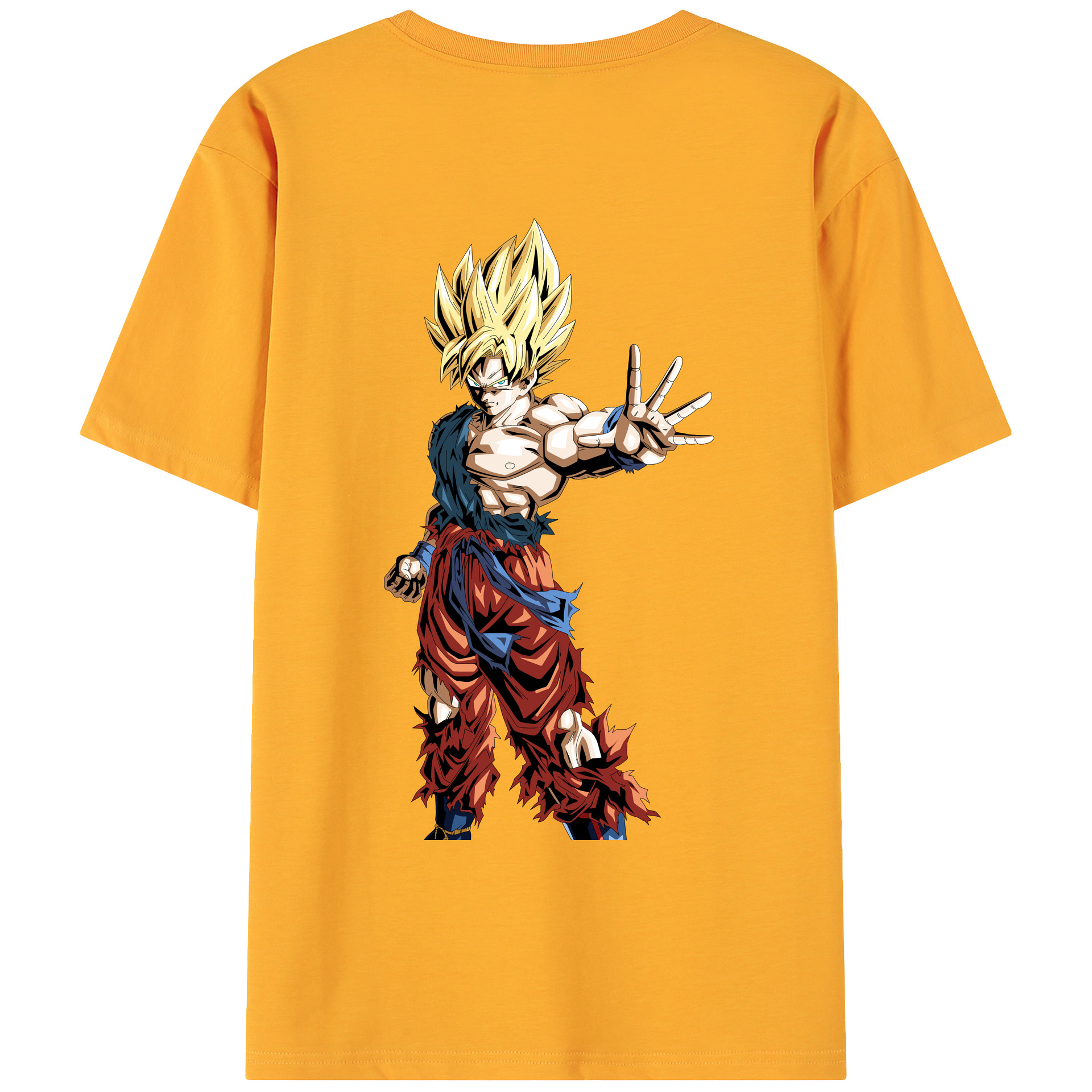 （画像用） ドラゴンボール 孫悟空（そん ごくう）Son Goku カカロット DRAGON BALL Kakarotto 綿100％ メンズ半袖Tシャツ（バックプリント） 通気性