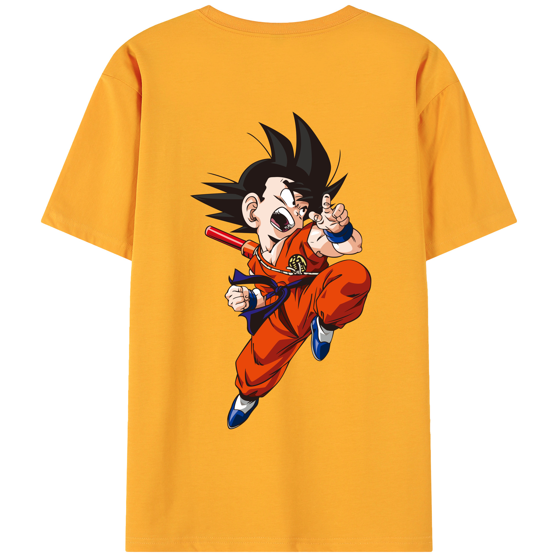 （画像用） ドラゴンボール 孫悟空（そん ごくう）Son Goku カカロット DRAGON BALL Kakarotto 綿100％ メンズ半袖Tシャツ（バックプリント） 通気性