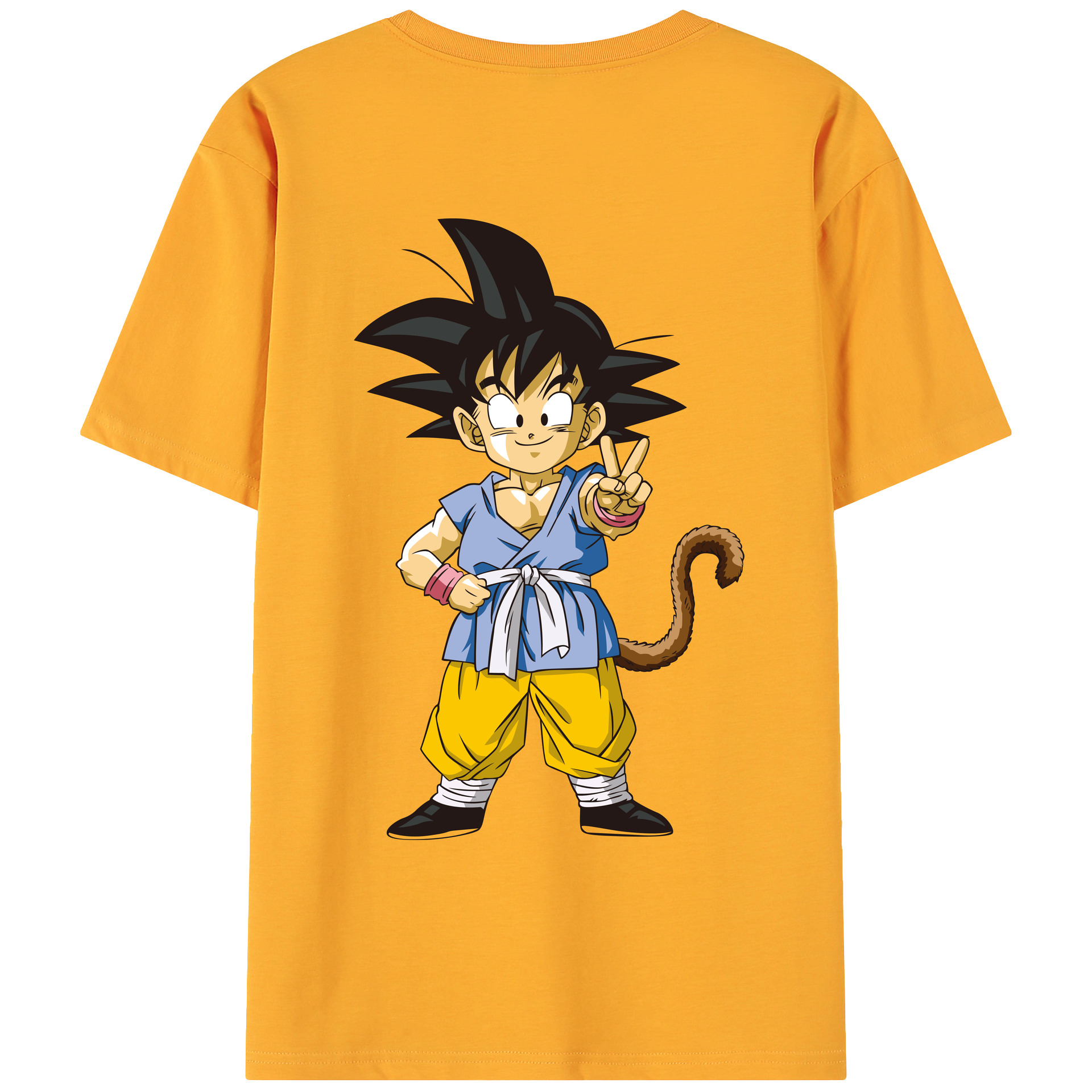 （画像用） ドラゴンボール 孫悟空（そん ごくう）Son Goku カカロット DRAGON BALL Kakarotto 綿100％ メンズ半袖Tシャツ（バックプリント） 通気性