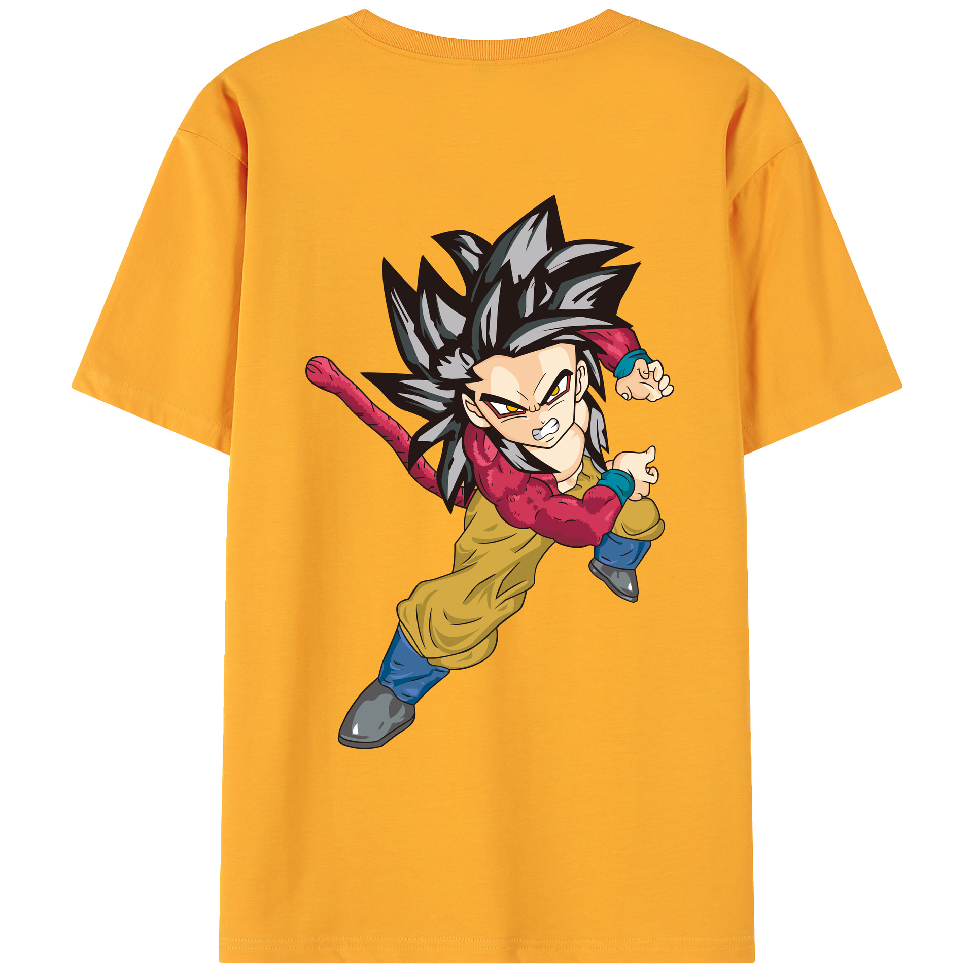 （画像用） ドラゴンボール 孫悟空（そん ごくう）Son Goku カカロット DRAGON BALL Kakarotto 綿100％ メンズ半袖Tシャツ（バックプリント） 通気性