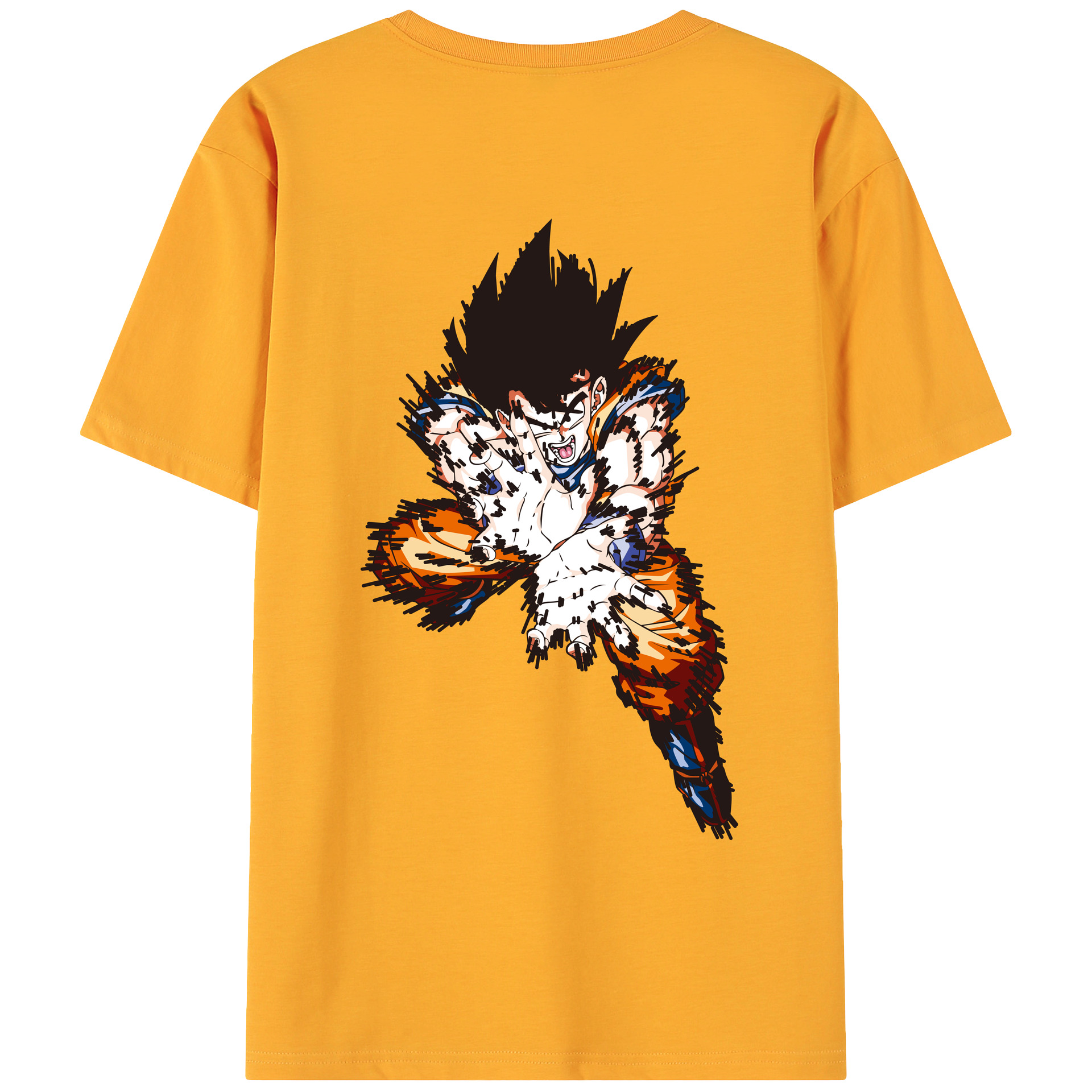 （画像用） ドラゴンボール 孫悟空（そん ごくう）Son Goku カカロット DRAGON BALL Kakarotto 綿100％ メンズ半袖Tシャツ（バックプリント） 通気性